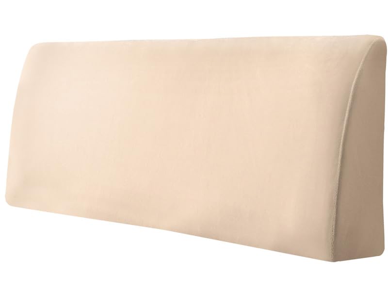 DUJUIKE Bed Headboard Cover for Queen, Stretch Bed Head Board Slipcover Covers, Dustproof Protector Velvet Cover for Upholstered Headboard (White, for Queen Headboard (59"-67"))