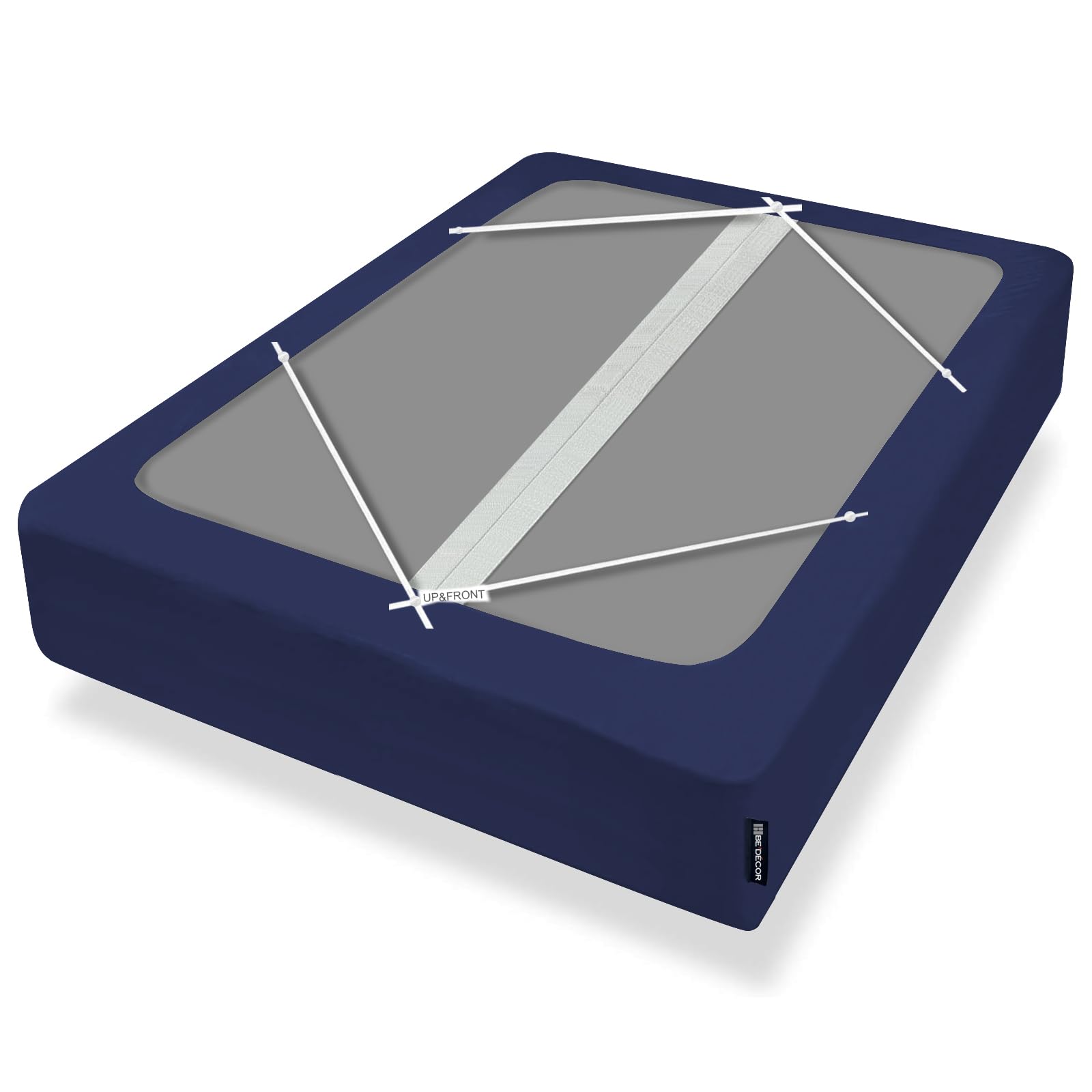 Bedecor 4-9 Inches Split Box Spring Cover King Size Light Grey with Stretchy Fabric Bed Frame Cover Wrap Around 4 Sides Elastic Bed Skirt Alternative Gray Boxspring Cover King/Cal King