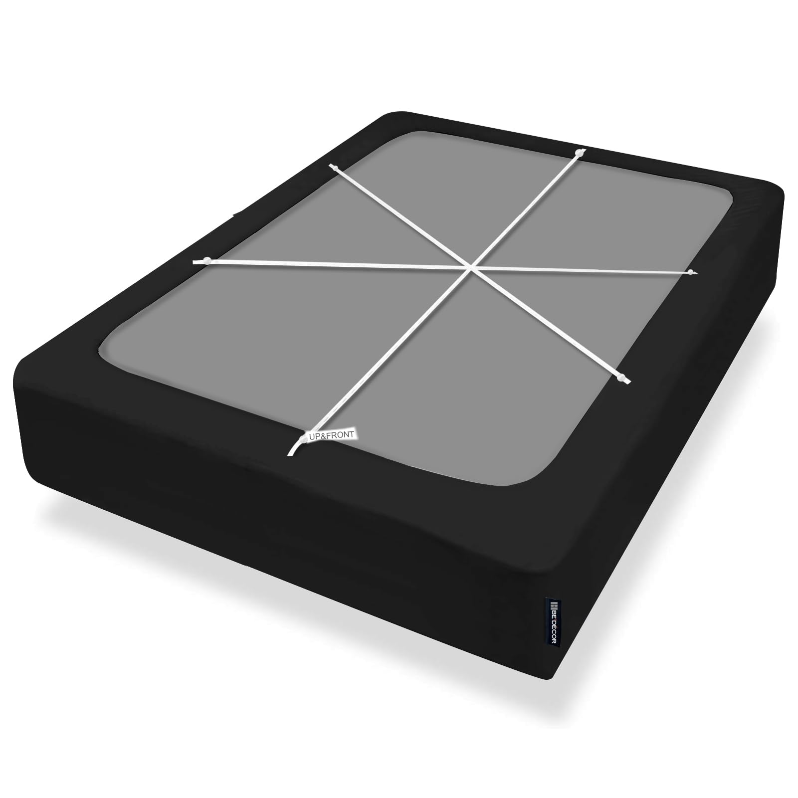 Bedecor 4-9 Inches Split Box Spring Cover King Size Light Grey with Stretchy Fabric Bed Frame Cover Wrap Around 4 Sides Elastic Bed Skirt Alternative Gray Boxspring Cover King/Cal King