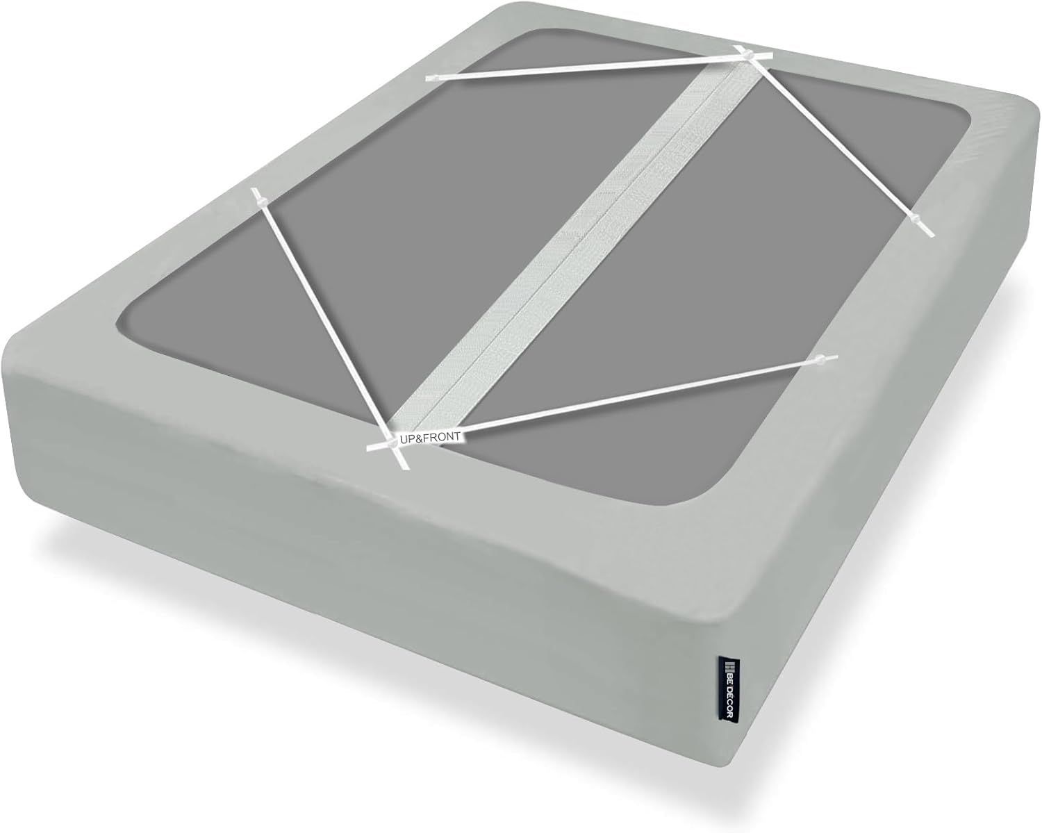 Bedecor 4-9 Inches Split Box Spring Cover King Size Light Grey with Stretchy Fabric Bed Frame Cover Wrap Around 4 Sides Elastic Bed Skirt Alternative Gray Boxspring Cover King/Cal King