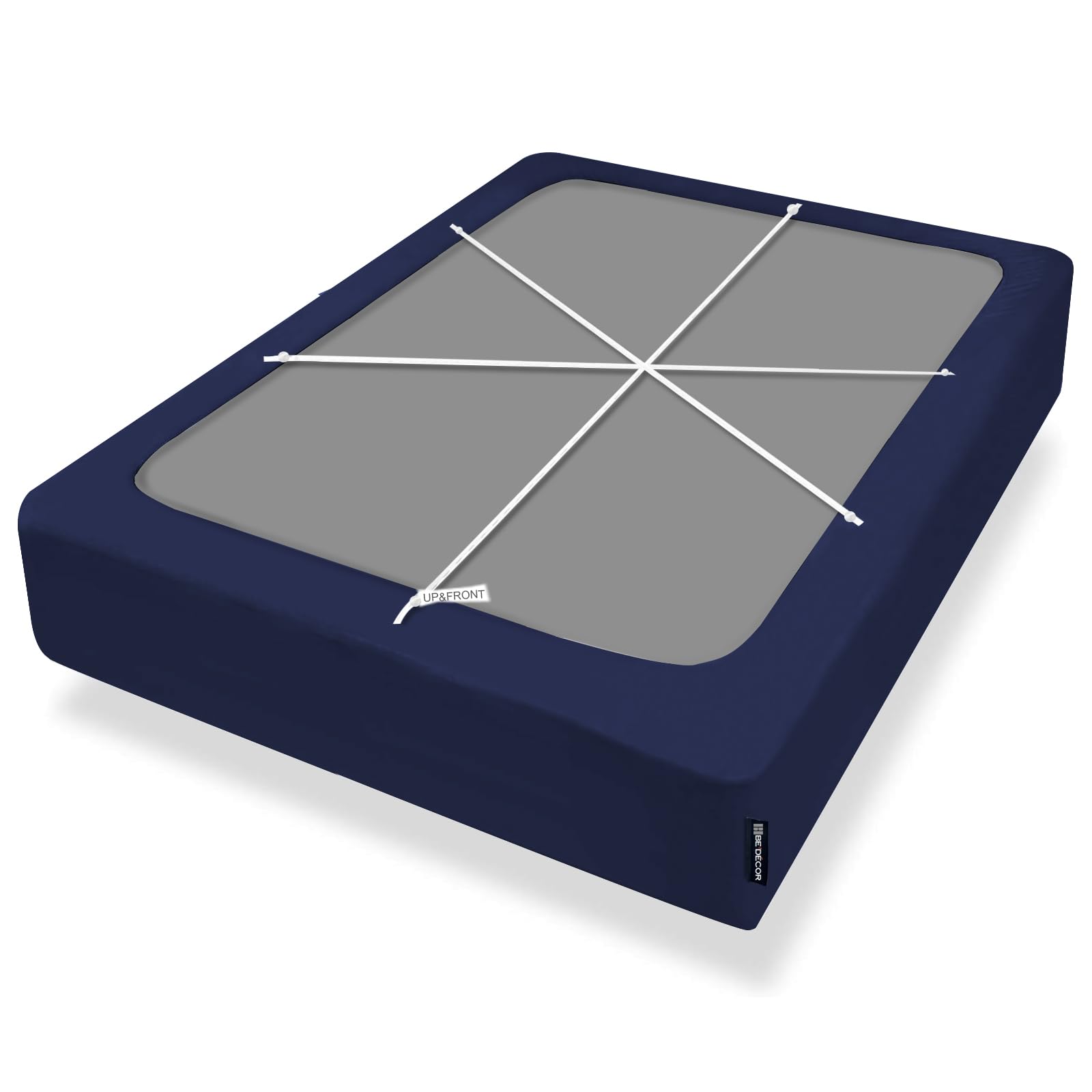 Bedecor 4-9 Inches Split Box Spring Cover King Size Light Grey with Stretchy Fabric Bed Frame Cover Wrap Around 4 Sides Elastic Bed Skirt Alternative Gray Boxspring Cover King/Cal King