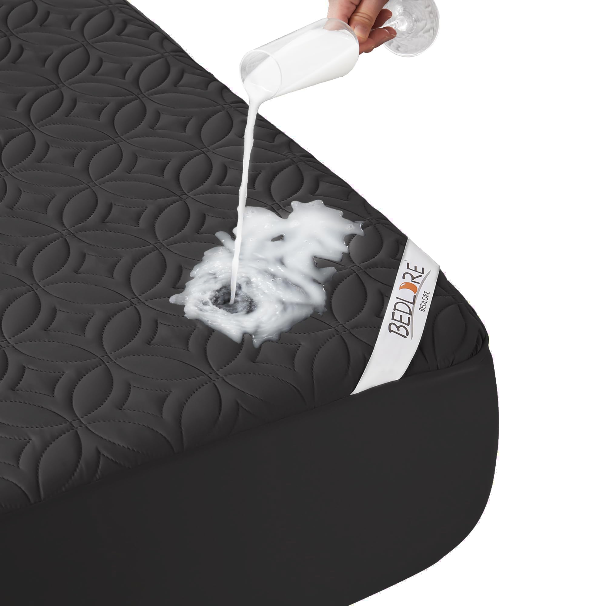 BEDLORE Waterproof Mattress Protector, Queen Size Noiseless Mattress Pad with Deep Pocket 6"-18" Depth, Soft Breathable Bed Mattress Cover Washable for Home, Bedroom, Hotel (White)