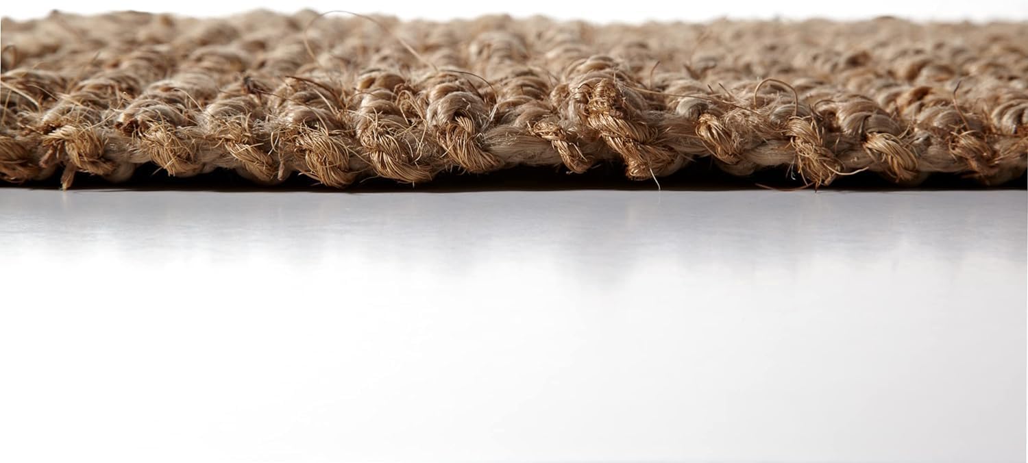 IRONGATE Jute Handspun Area Rug - Premium Jute Handwoven Reversible Chunky Textured Tan Beige Neutral Throw Accent Rug Carpet - Rustic Farmhouse Living Room Bedroom Den Study Décor -24" x 36" Natural