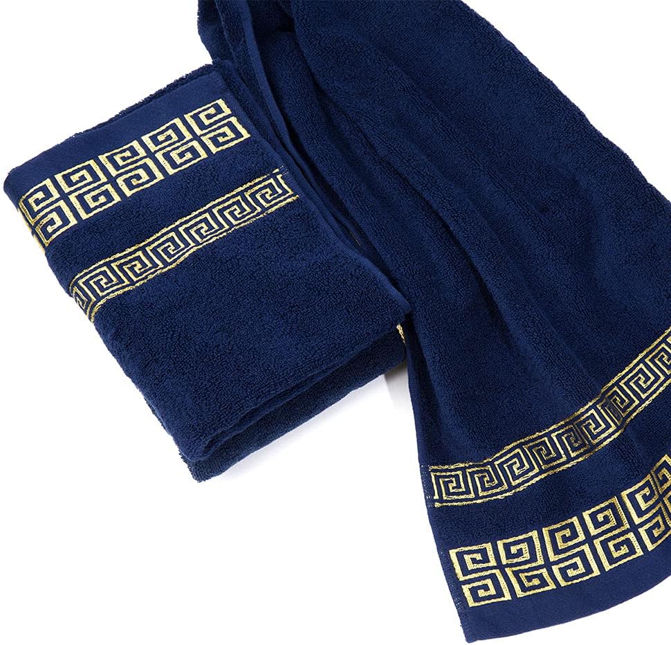 100% Cotton Highly Absorbent Embroidered Towels 3-Piece Towel Set Hotel Bath Towel, 1 Bath Towels, 2 Hand Towels Extra Thick Beach Bath Towels