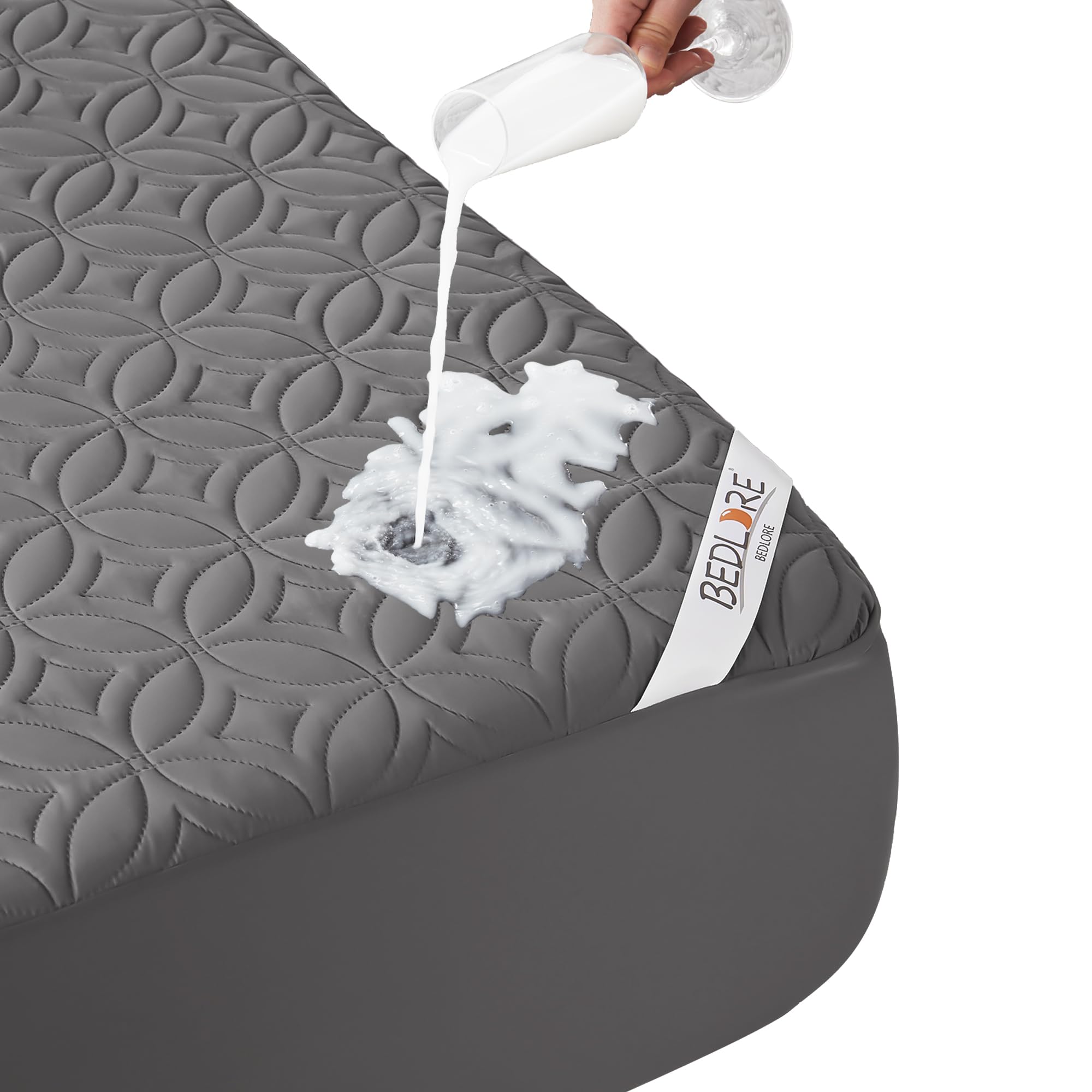 BEDLORE Waterproof Mattress Protector, Queen Size Noiseless Mattress Pad with Deep Pocket 6"-18" Depth, Soft Breathable Bed Mattress Cover Washable for Home, Bedroom, Hotel (White)