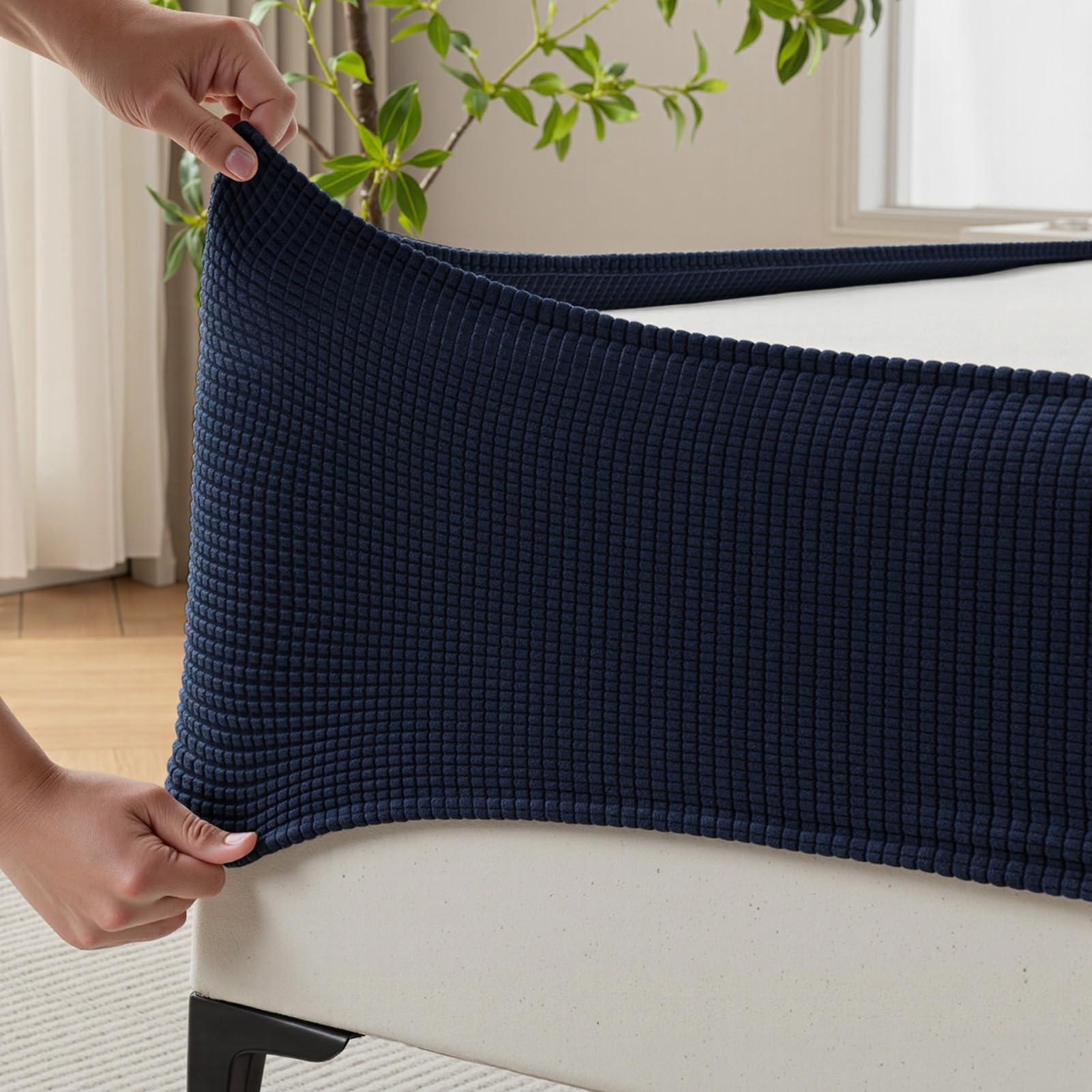 MIYE Jacquard Fabric Box Spring Cover,Super Stretchy Wrap Around 4 Sides Elastic Bed Skirt,Wrinkle & Fading Resistant,Washable & Easy Fit. (Dark Grey, King)