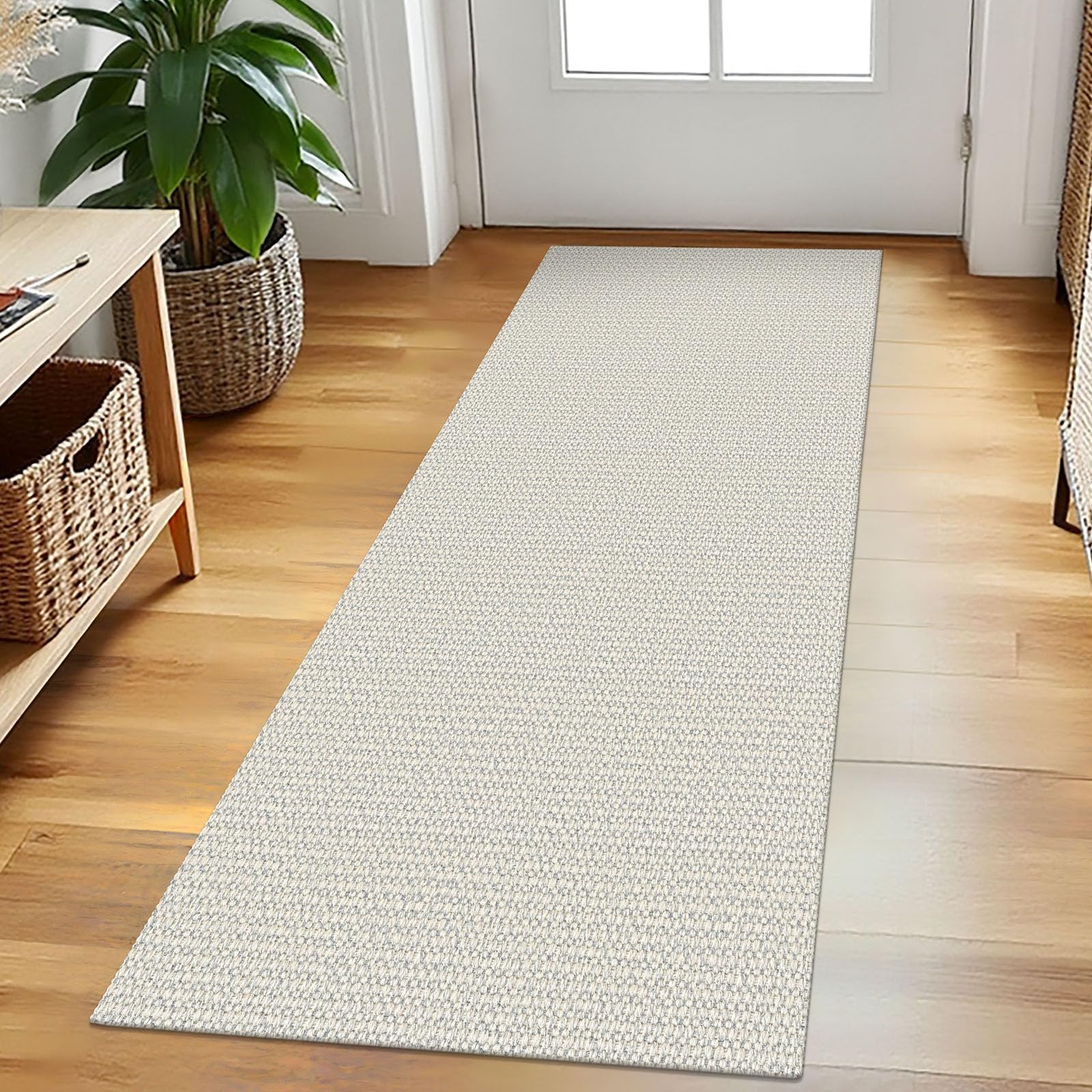 EARTHALL Small Area Rug 2x3 Ft Washable Rugs for Entryway Non Slip Braided Throw Rugs with Rubber Backing Door Mat Indoor Outdoor Entrance Cotton Woven Carpet for Kitchen Foyer Front Door, Khaki/Beige