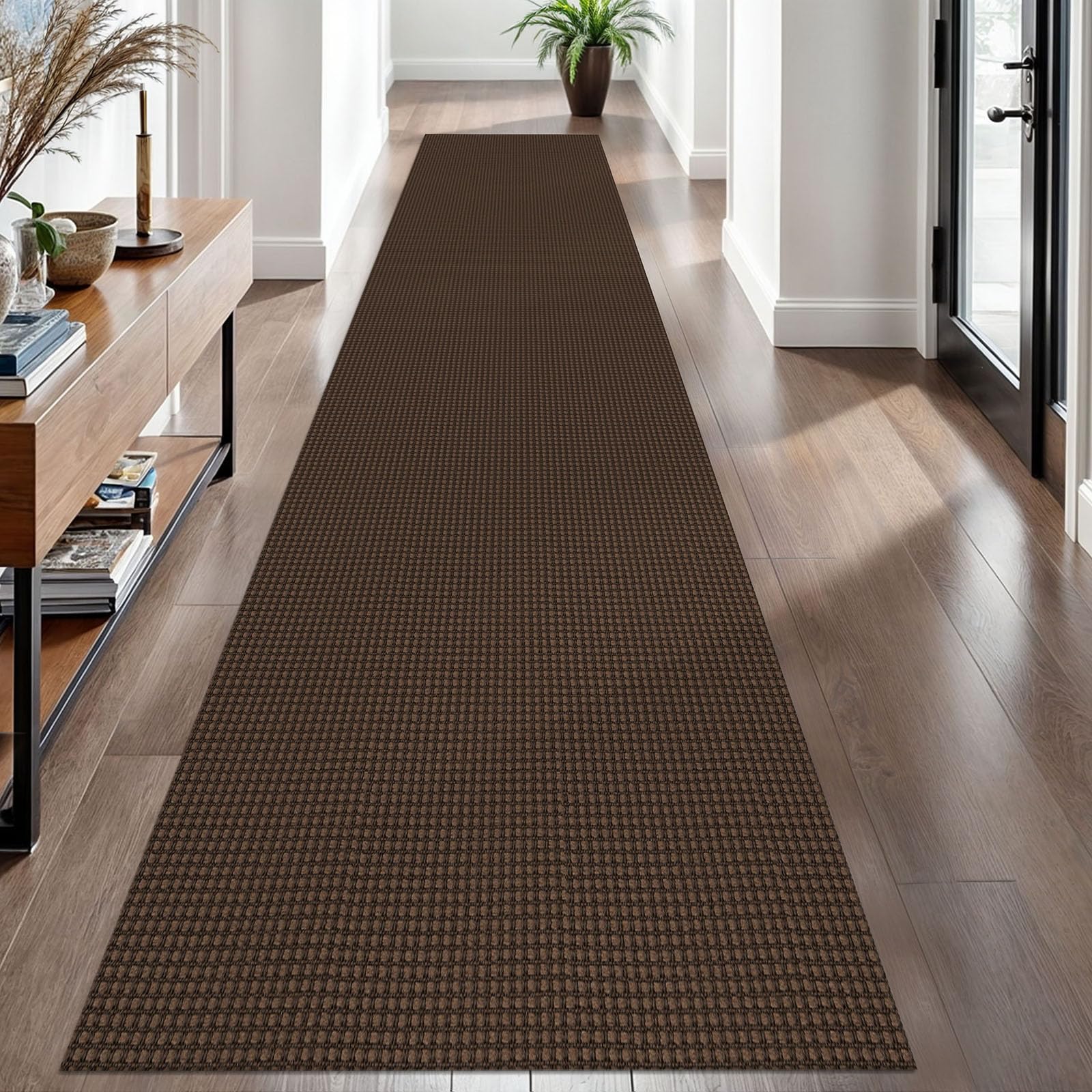 EARTHALL Woven Area Rug 2x3 Ft Washable Rugs for Entryway Braided Non Slip Throw Rugs Door Mat Indoor Outdoor Entrance Small Cotton Woven Carpet for Kitchen Foyer Front Door, Orange/Tan/Brown