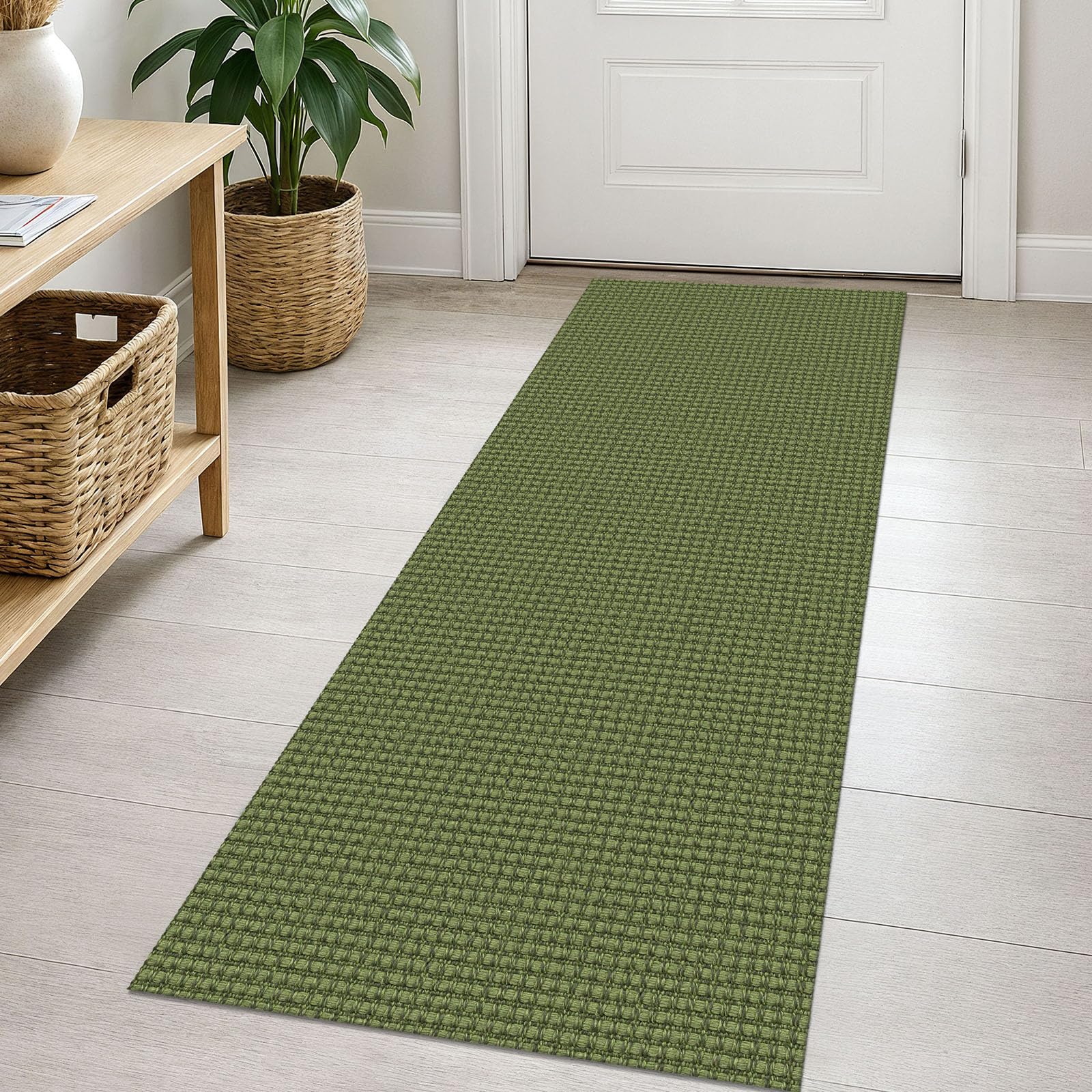 EARTHALL Woven Area Rug 2x3 Ft Washable Rugs for Entryway Braided Non Slip Throw Rugs Door Mat Indoor Outdoor Entrance Small Cotton Woven Carpet for Kitchen Foyer Front Door, Orange/Tan/Brown