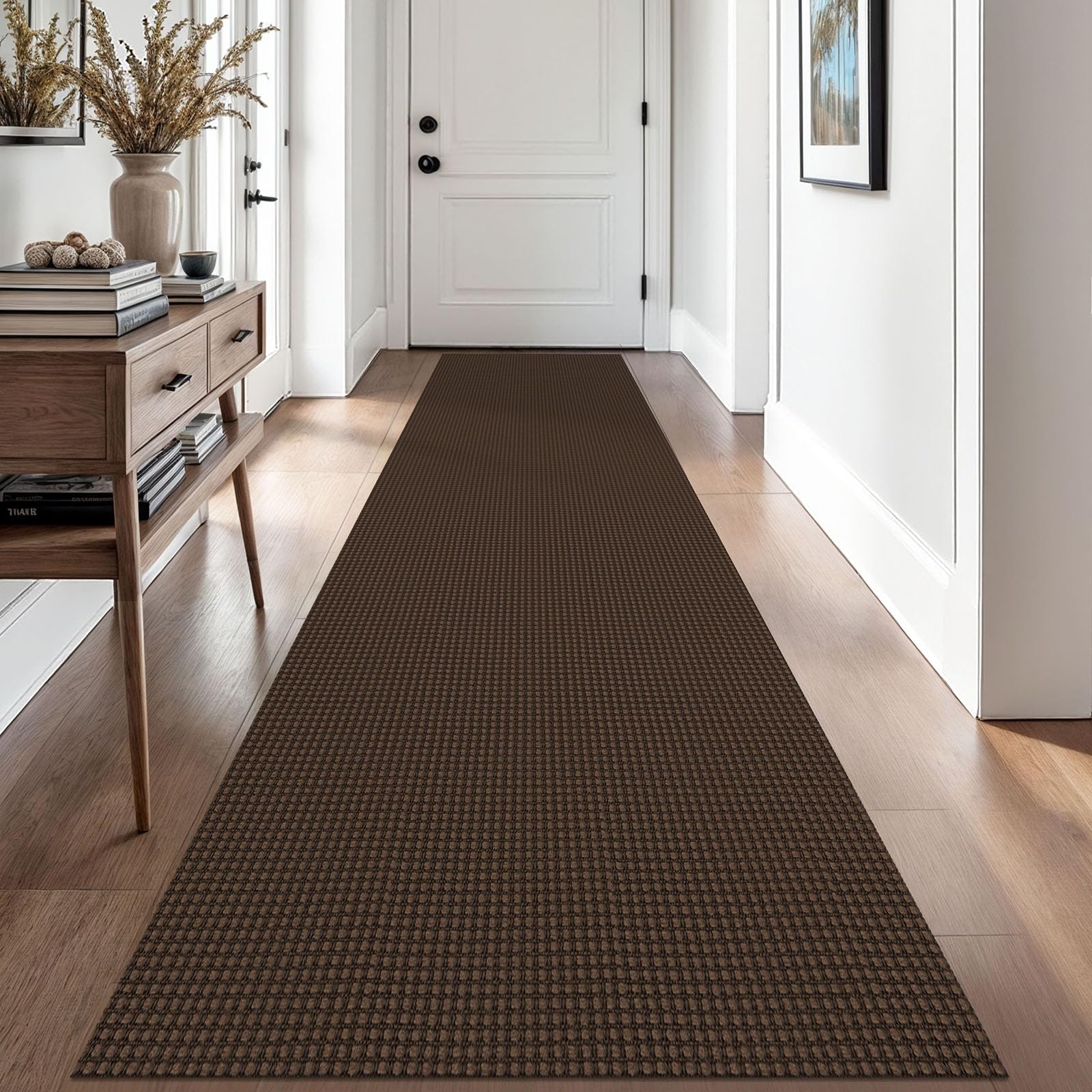 EARTHALL Woven Area Rug 2x3 Ft Washable Rugs for Entryway Braided Non Slip Throw Rugs Door Mat Indoor Outdoor Entrance Small Cotton Woven Carpet for Kitchen Foyer Front Door, Orange/Tan/Brown
