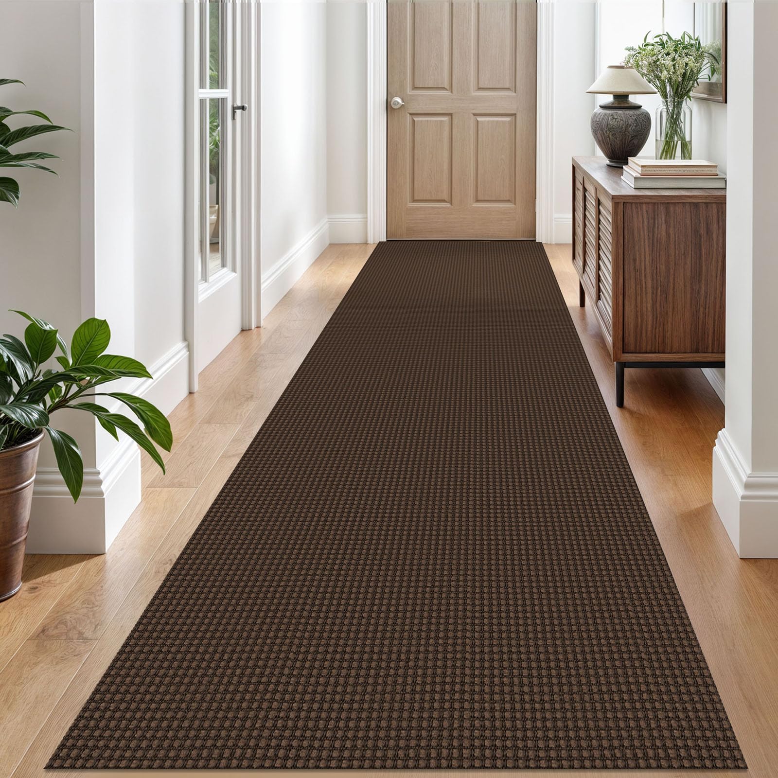 EARTHALL Woven Area Rug 2x3 Ft Washable Rugs for Entryway Braided Non Slip Throw Rugs Door Mat Indoor Outdoor Entrance Small Cotton Woven Carpet for Kitchen Foyer Front Door, Orange/Tan/Brown