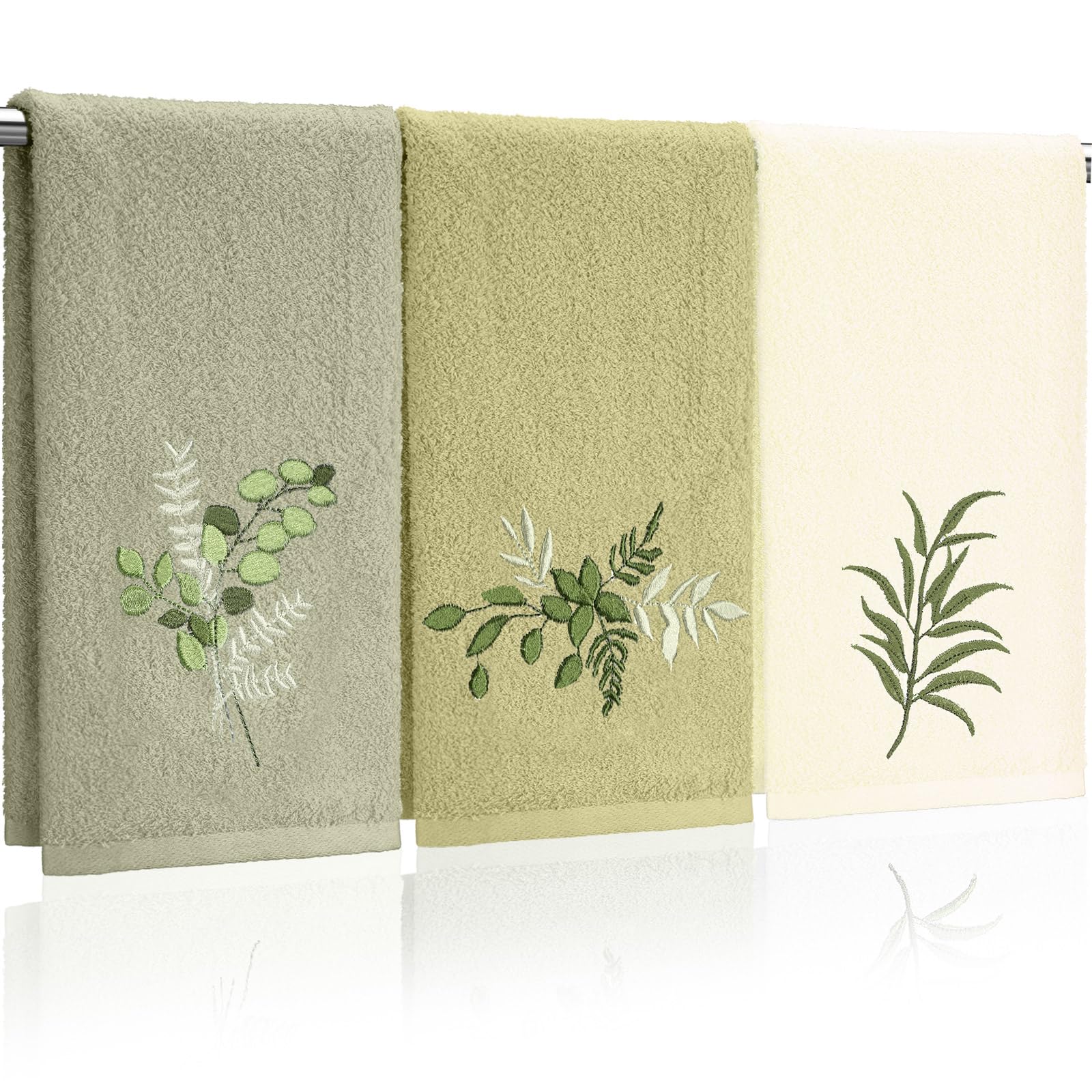 Wildflower Hand Towels Farmhouse Pink Blue Yellow Wildflower Bathroom Decor 14x29 Inch Embroidered Decorative Cute Spring Summer Cotton Soft Absorbent Towels for Bathroom Kitchen