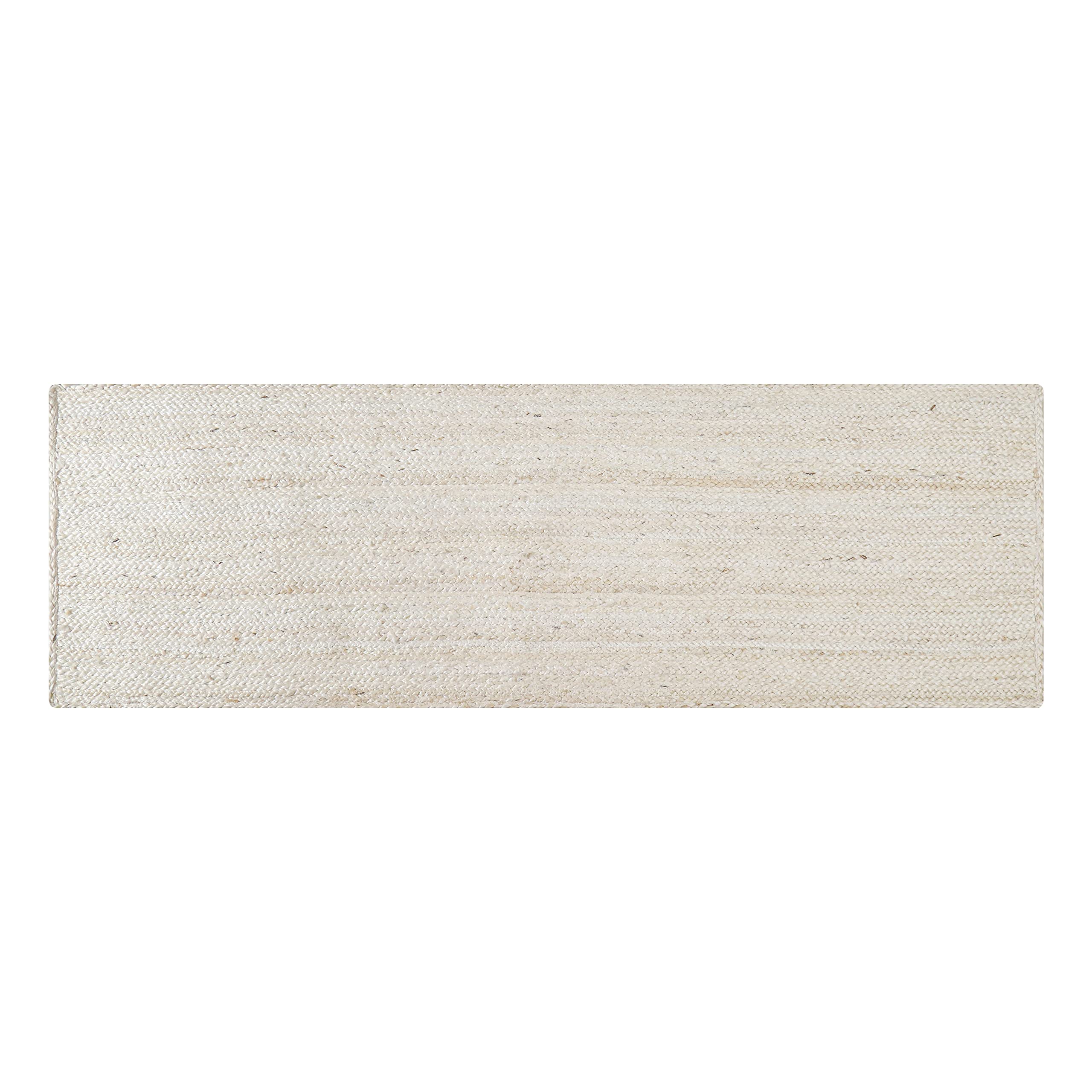 Hausattire Hand Woven Jute Braided Rug, 2'x3' – Natural, Reversible Boho Entry Area Rugs for Kitchen, Living Room I Farmhouse Indoor Outdoor Decorative Floor Rug, 24x36 Inches