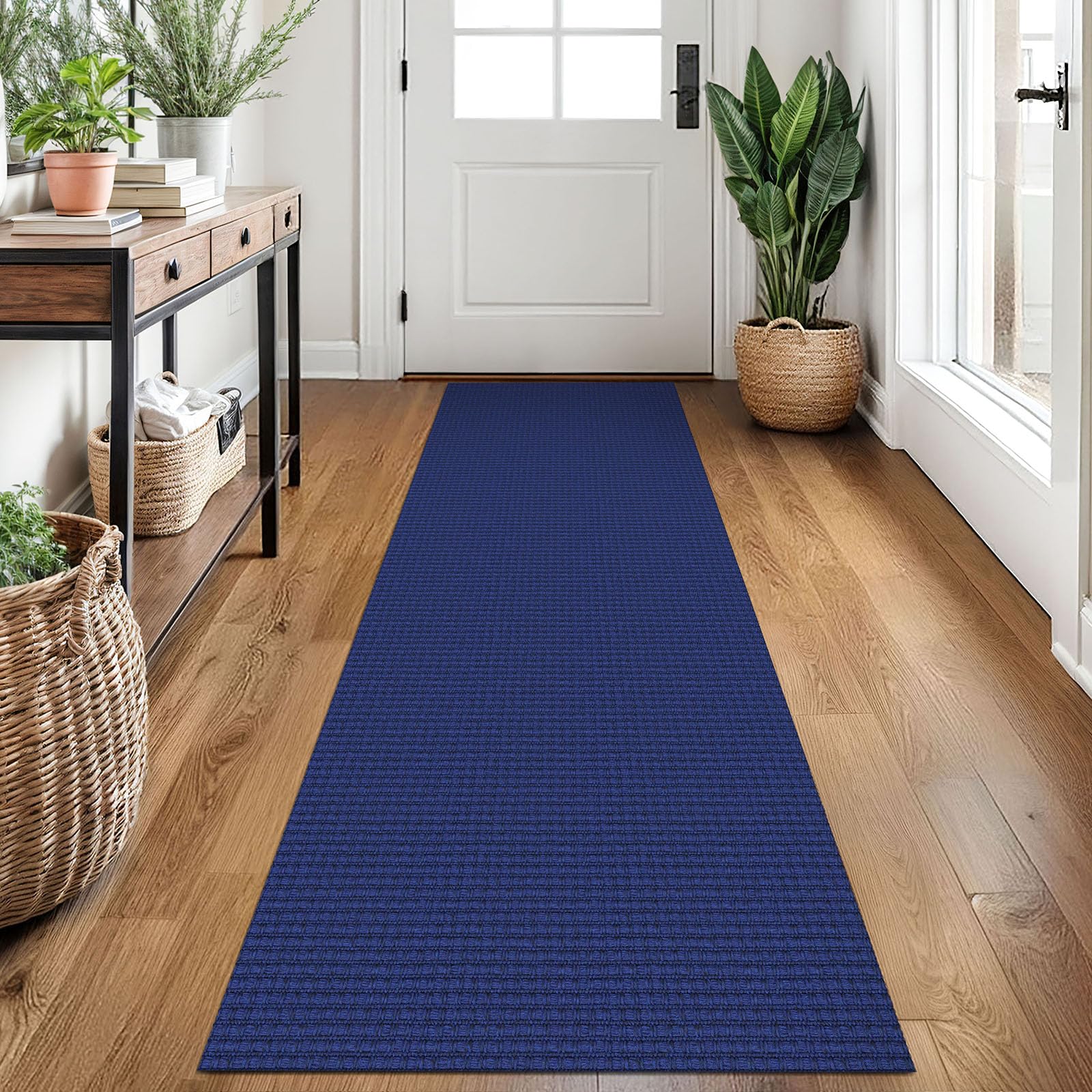 EARTHALL Woven Area Rug 2x3 Ft Washable Rugs for Entryway Braided Non Slip Throw Rugs Door Mat Indoor Outdoor Entrance Small Cotton Woven Carpet for Kitchen Foyer Front Door, Orange/Tan/Brown