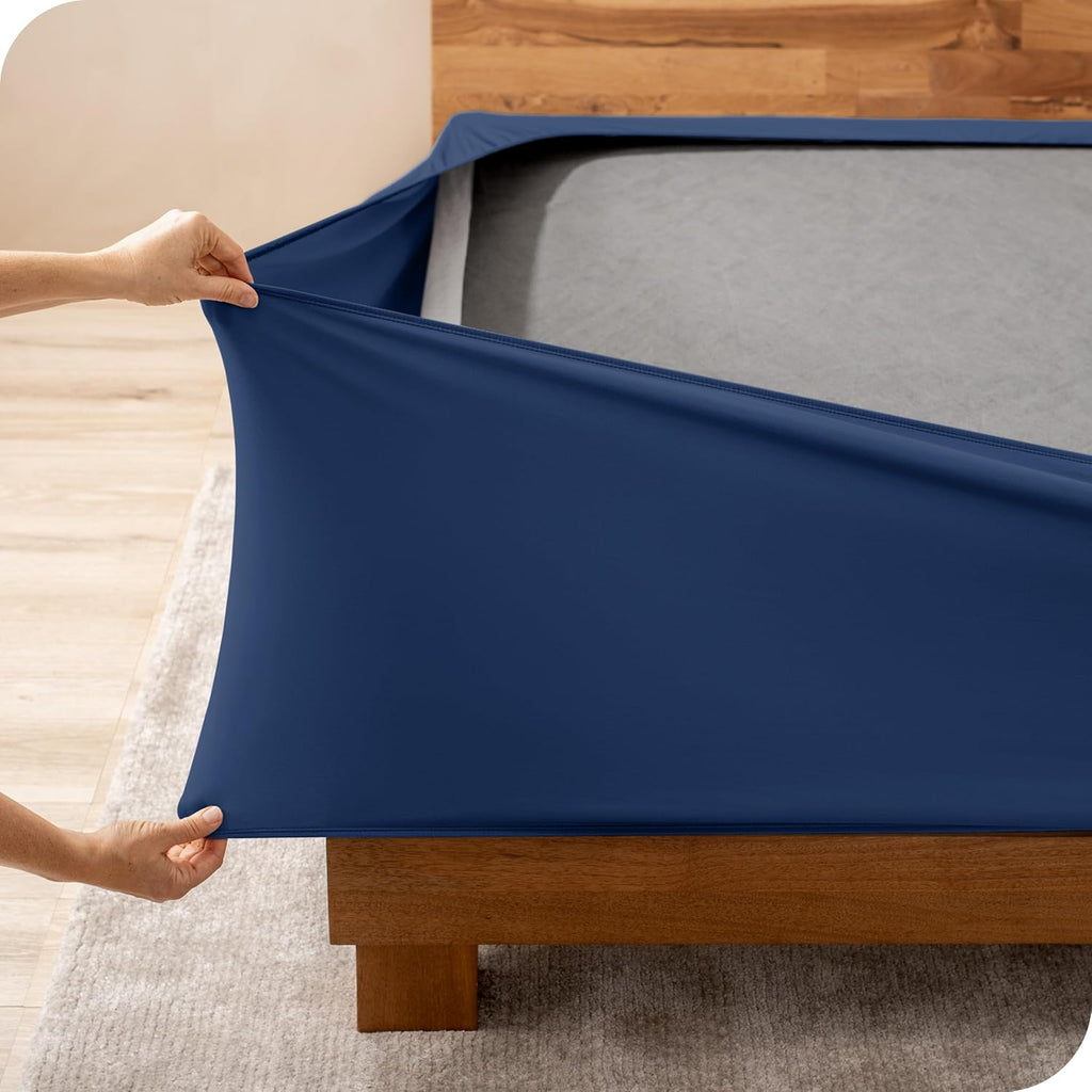 Bare Home Box Spring Cover - Twin - Stretchy Microfiber Decorative Wrap Around Box Spring Cover - Easy Install (Twin, Grey)