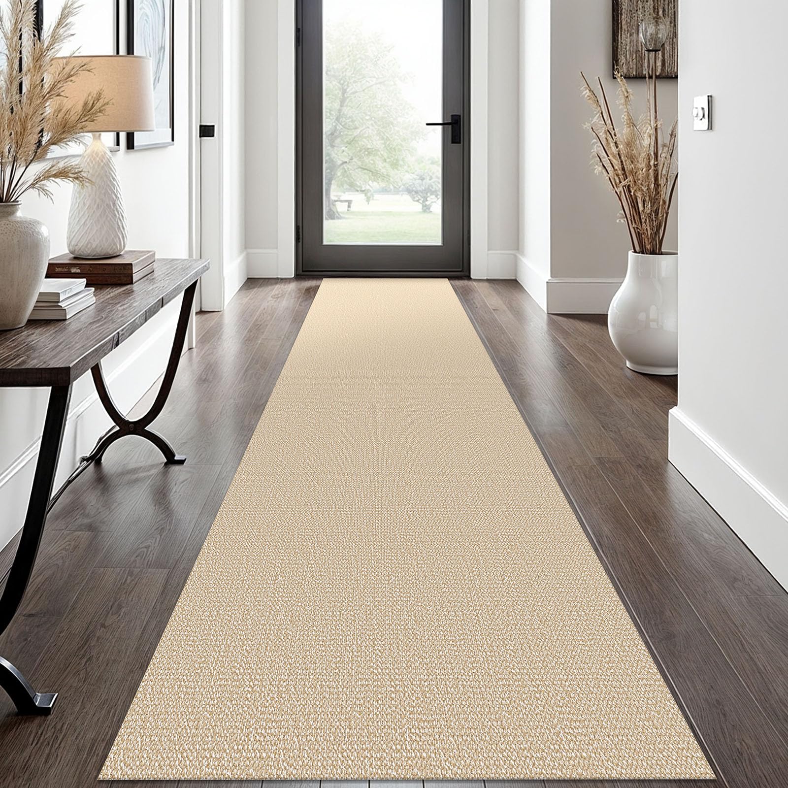 EARTHALL Small Area Rug 2x3 Ft Washable Rugs for Entryway Non Slip Braided Throw Rugs with Rubber Backing Door Mat Indoor Outdoor Entrance Cotton Woven Carpet for Kitchen Foyer Front Door, Khaki/Beige