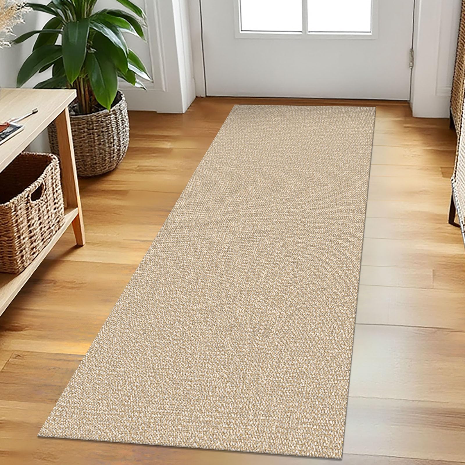 EARTHALL Small Area Rug 2x3 Ft Washable Rugs for Entryway Non Slip Braided Throw Rugs with Rubber Backing Door Mat Indoor Outdoor Entrance Cotton Woven Carpet for Kitchen Foyer Front Door, Khaki/Beige