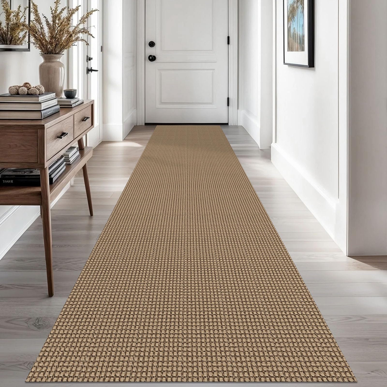 EARTHALL Woven Area Rug 2x3 Ft Washable Rugs for Entryway Braided Non Slip Throw Rugs Door Mat Indoor Outdoor Entrance Small Cotton Woven Carpet for Kitchen Foyer Front Door, Orange/Tan/Brown