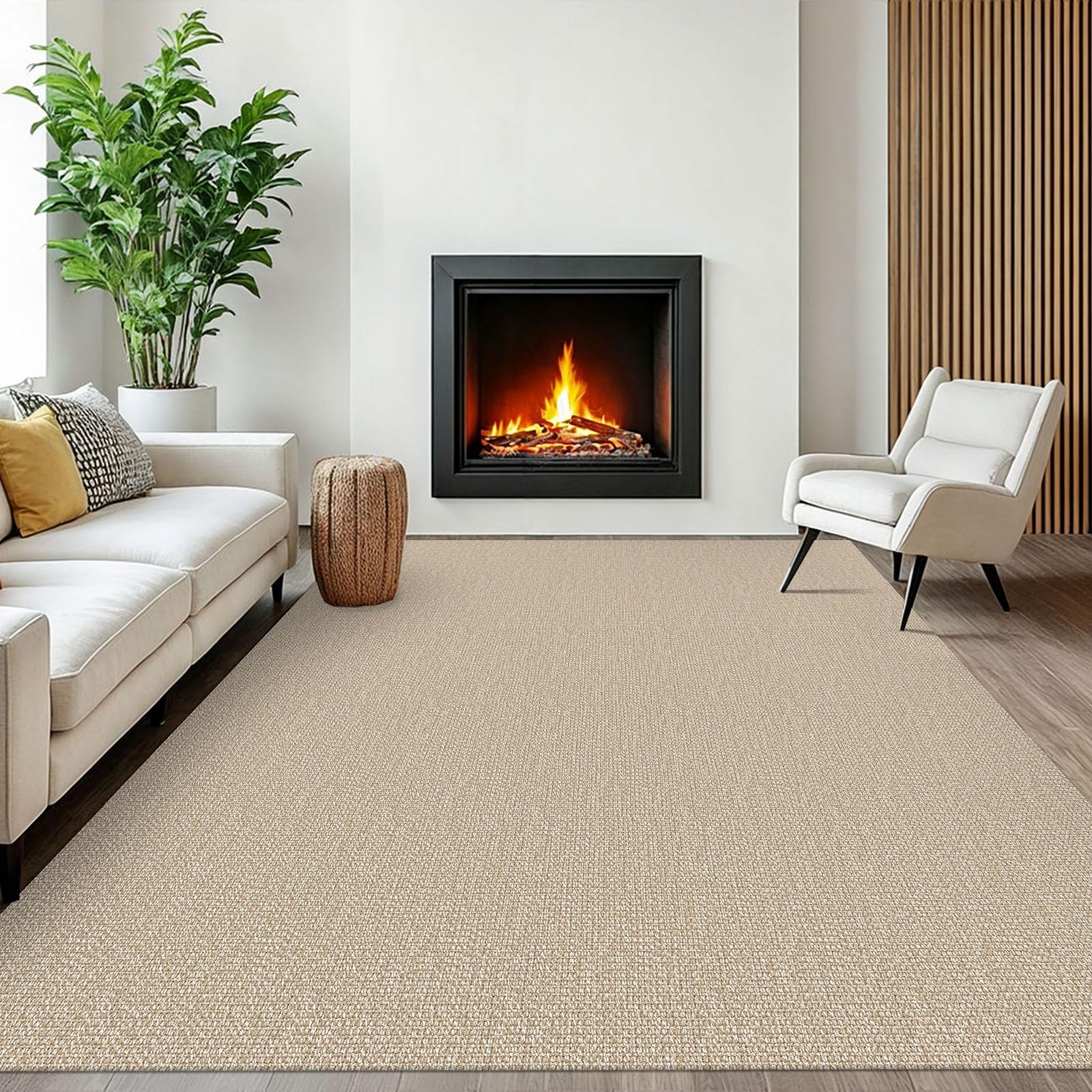 EARTHALL Small Area Rug 2x3 Ft Washable Rugs for Entryway Non Slip Braided Throw Rugs with Rubber Backing Door Mat Indoor Outdoor Entrance Cotton Woven Carpet for Kitchen Foyer Front Door, Khaki/Beige