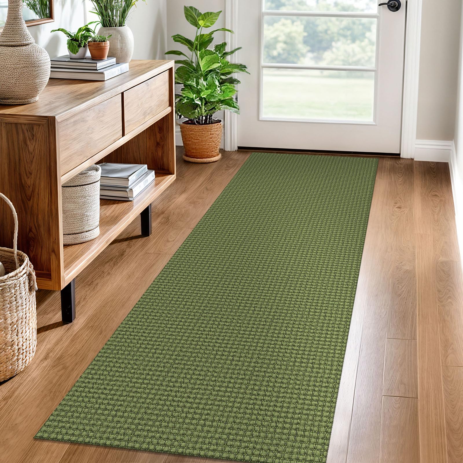 EARTHALL Woven Area Rug 2x3 Ft Washable Rugs for Entryway Braided Non Slip Throw Rugs Door Mat Indoor Outdoor Entrance Small Cotton Woven Carpet for Kitchen Foyer Front Door, Orange/Tan/Brown