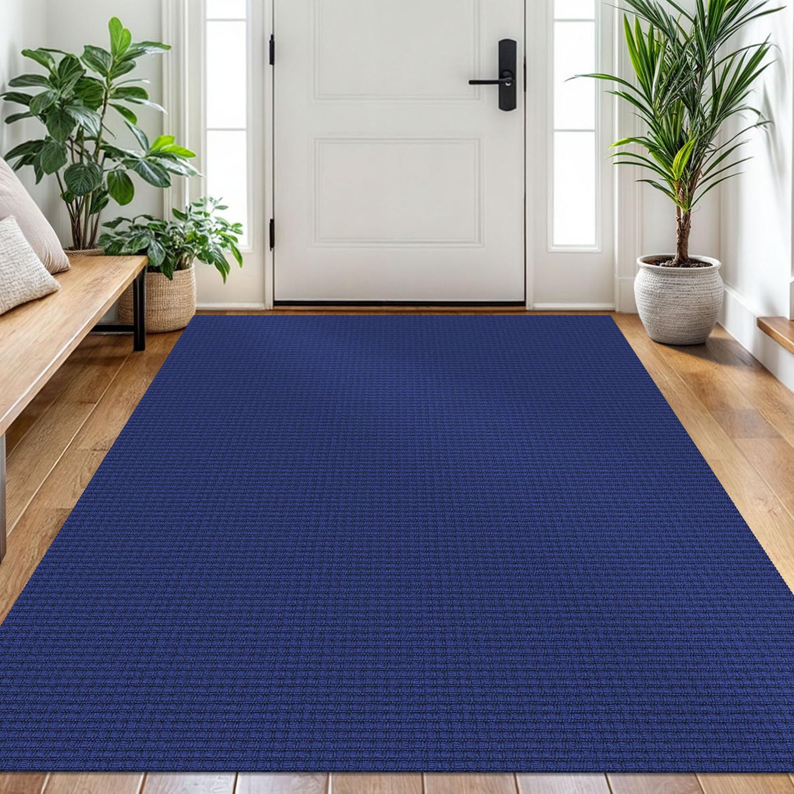 EARTHALL Woven Area Rug 2x3 Ft Washable Rugs for Entryway Braided Non Slip Throw Rugs Door Mat Indoor Outdoor Entrance Small Cotton Woven Carpet for Kitchen Foyer Front Door, Orange/Tan/Brown