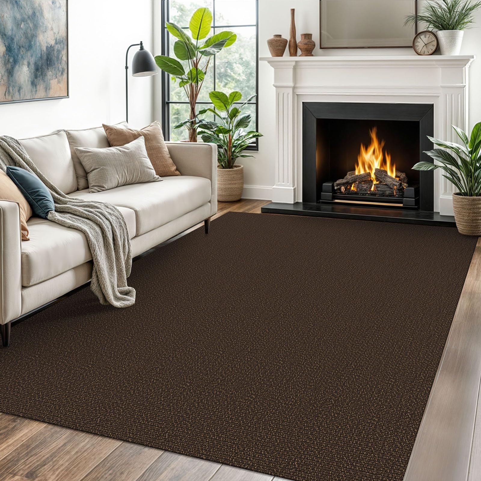 EARTHALL Small Area Rug 2x3 Ft Washable Rugs for Entryway Non Slip Braided Throw Rugs with Rubber Backing Door Mat Indoor Outdoor Entrance Cotton Woven Carpet for Kitchen Foyer Front Door, Khaki/Beige
