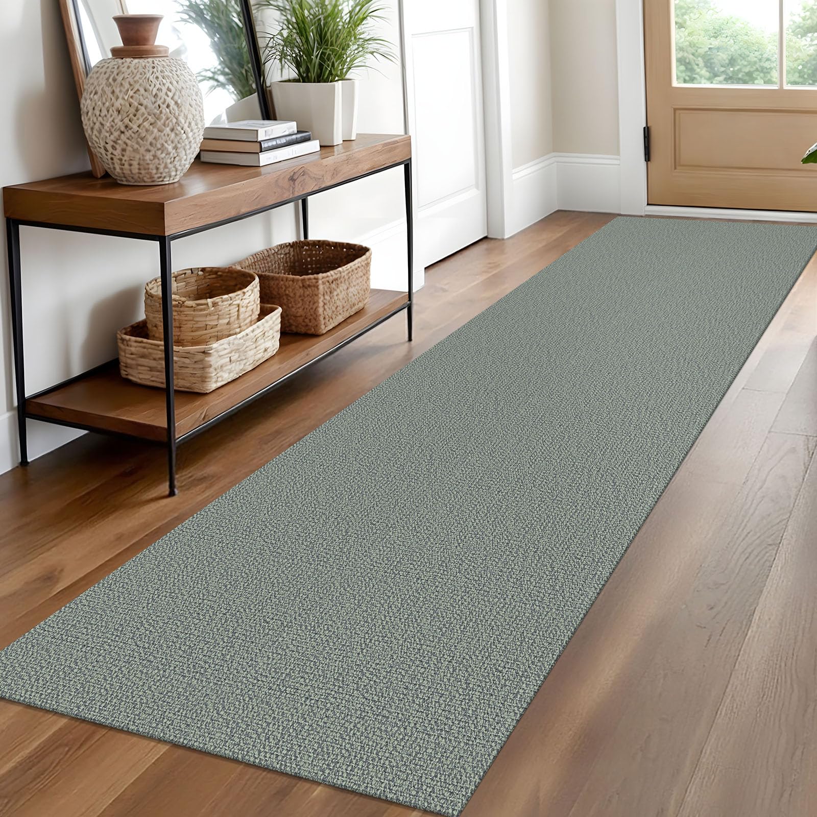 EARTHALL Small Area Rug 2x3 Ft Washable Rugs for Entryway Non Slip Braided Throw Rugs with Rubber Backing Door Mat Indoor Outdoor Entrance Cotton Woven Carpet for Kitchen Foyer Front Door, Khaki/Beige