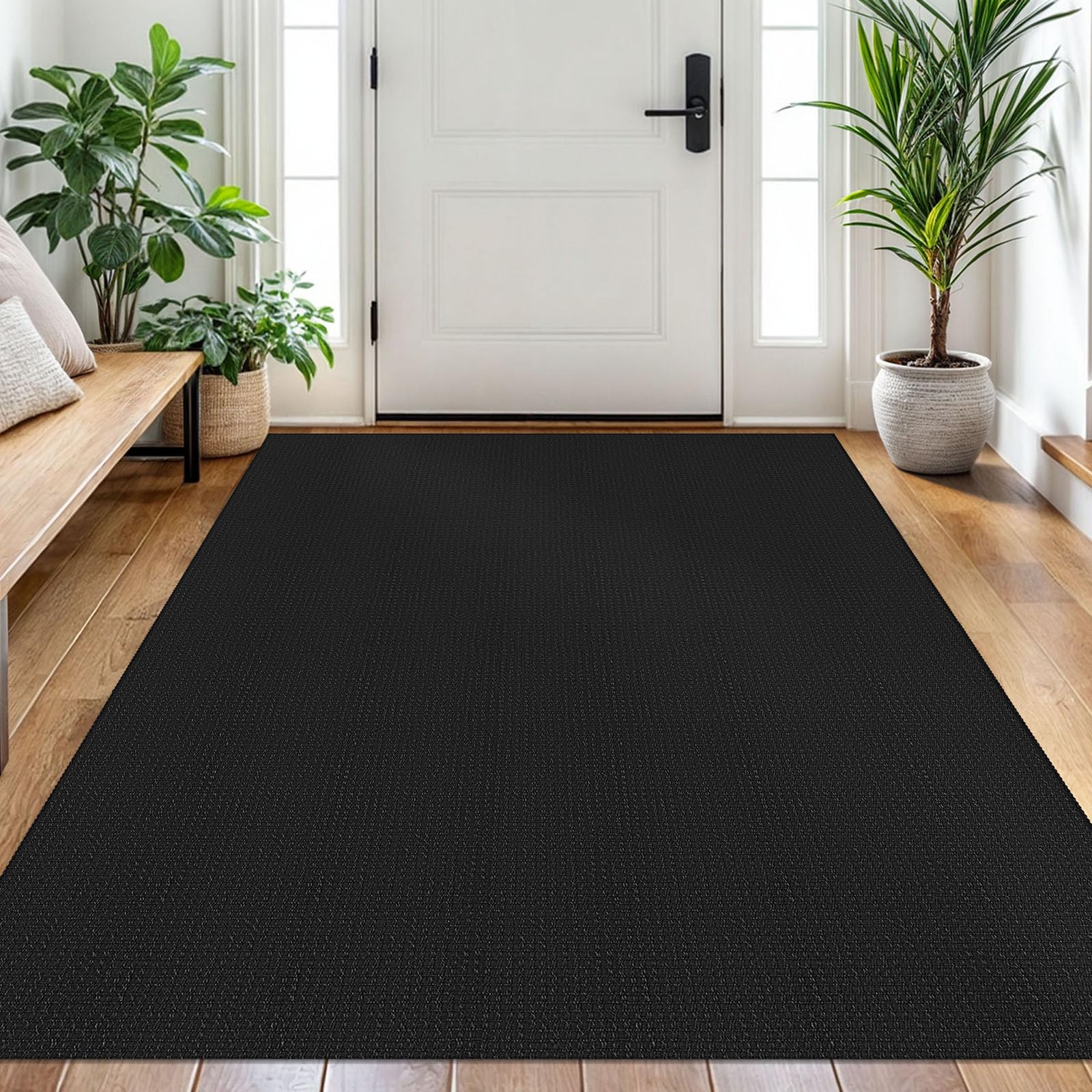 EARTHALL Woven Area Rug 2x3 Ft Washable Rugs for Entryway Braided Non Slip Throw Rugs Door Mat Indoor Outdoor Entrance Small Cotton Woven Carpet for Kitchen Foyer Front Door, Orange/Tan/Brown