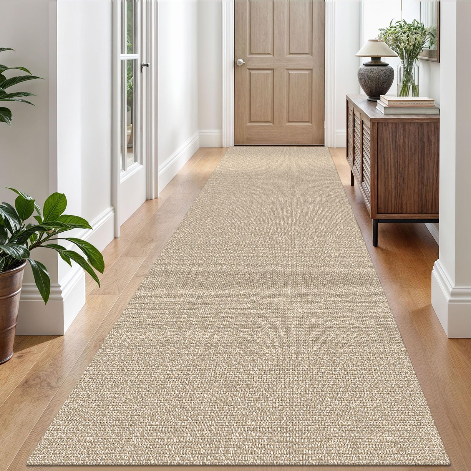 EARTHALL Small Area Rug 2x3 Ft Washable Rugs for Entryway Non Slip Braided Throw Rugs with Rubber Backing Door Mat Indoor Outdoor Entrance Cotton Woven Carpet for Kitchen Foyer Front Door, Khaki/Beige