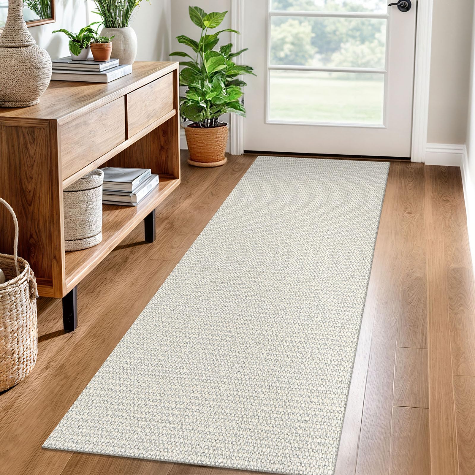EARTHALL Small Area Rug 2x3 Ft Washable Rugs for Entryway Non Slip Braided Throw Rugs with Rubber Backing Door Mat Indoor Outdoor Entrance Cotton Woven Carpet for Kitchen Foyer Front Door, Khaki/Beige