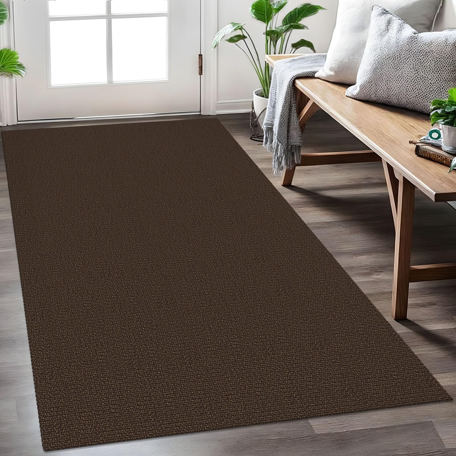 EARTHALL Small Area Rug 2x3 Ft Washable Rugs for Entryway Non Slip Braided Throw Rugs with Rubber Backing Door Mat Indoor Outdoor Entrance Cotton Woven Carpet for Kitchen Foyer Front Door, Khaki/Beige