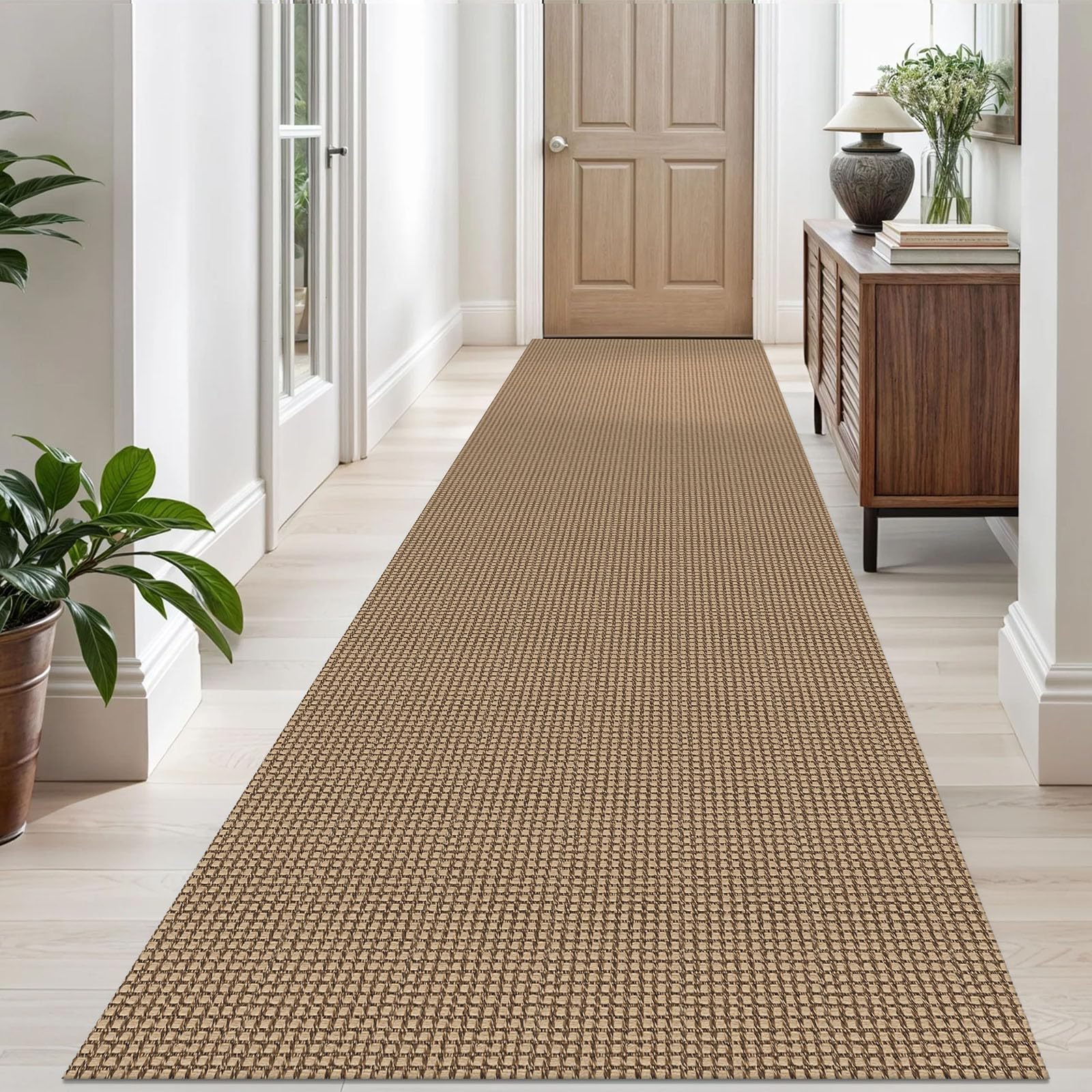 EARTHALL Woven Area Rug 2x3 Ft Washable Rugs for Entryway Braided Non Slip Throw Rugs Door Mat Indoor Outdoor Entrance Small Cotton Woven Carpet for Kitchen Foyer Front Door, Orange/Tan/Brown