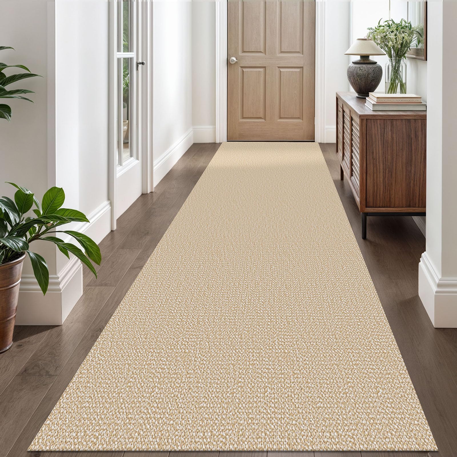 EARTHALL Small Area Rug 2x3 Ft Washable Rugs for Entryway Non Slip Braided Throw Rugs with Rubber Backing Door Mat Indoor Outdoor Entrance Cotton Woven Carpet for Kitchen Foyer Front Door, Khaki/Beige
