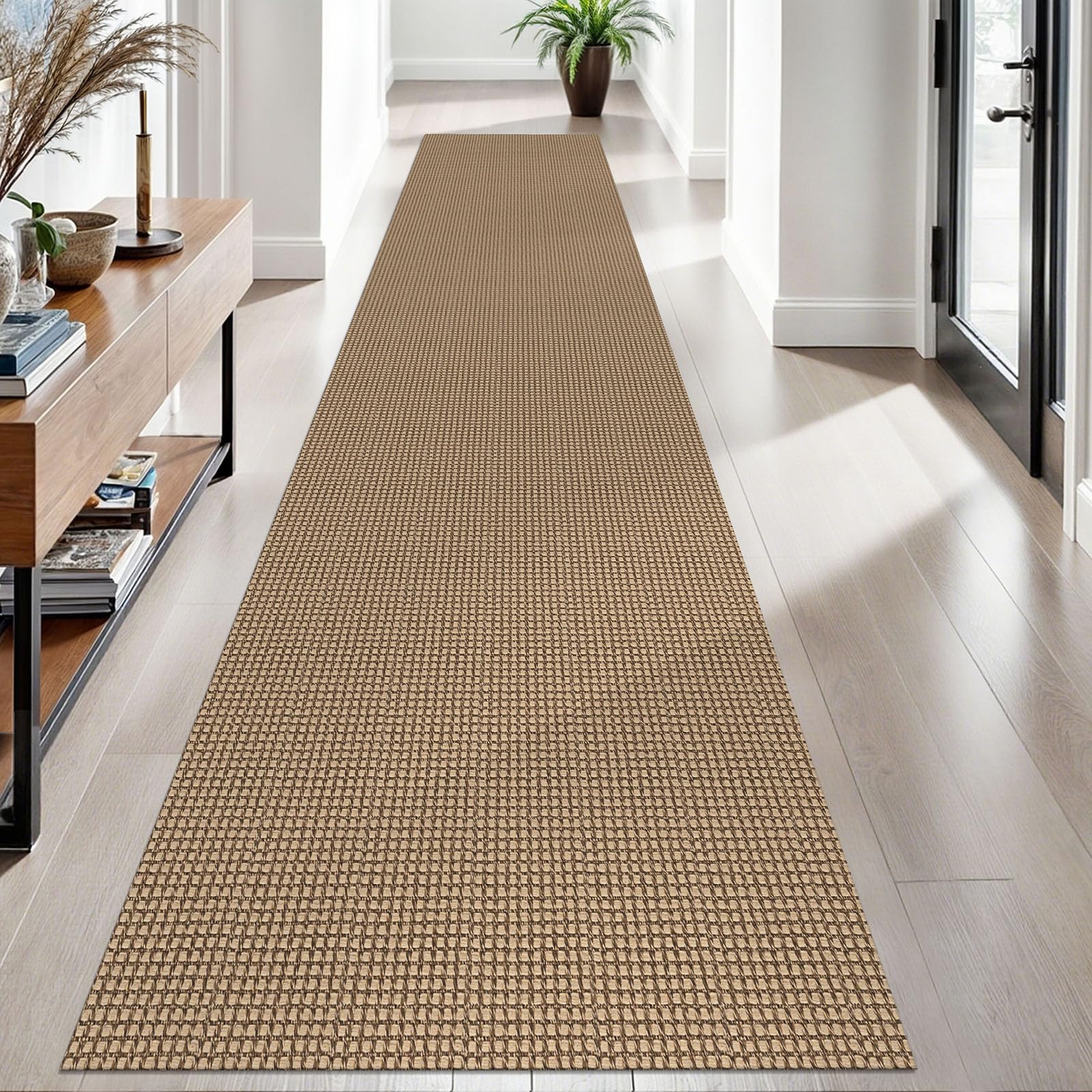 EARTHALL Woven Area Rug 2x3 Ft Washable Rugs for Entryway Braided Non Slip Throw Rugs Door Mat Indoor Outdoor Entrance Small Cotton Woven Carpet for Kitchen Foyer Front Door, Orange/Tan/Brown