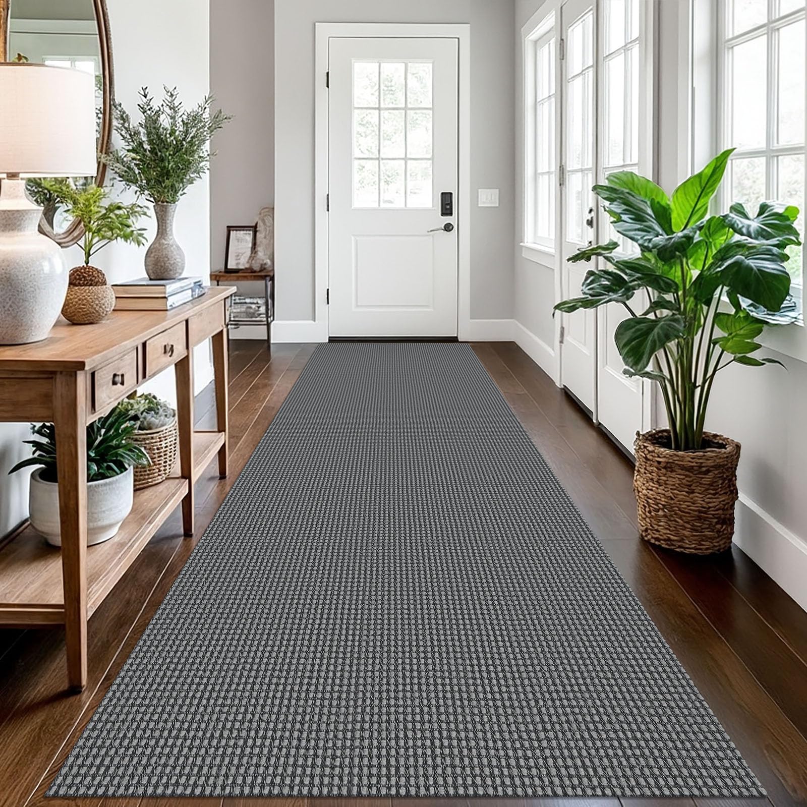 EARTHALL Woven Area Rug 2x3 Ft Washable Rugs for Entryway Braided Non Slip Throw Rugs Door Mat Indoor Outdoor Entrance Small Cotton Woven Carpet for Kitchen Foyer Front Door, Orange/Tan/Brown