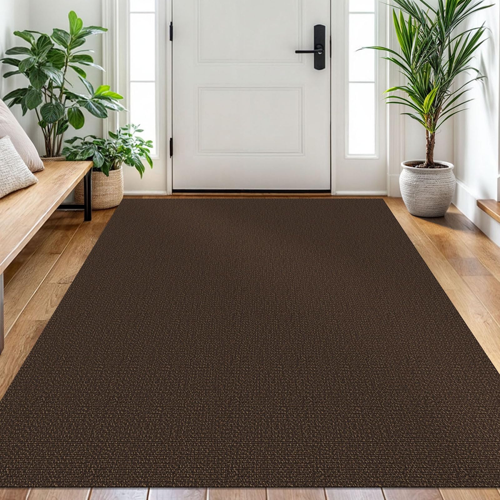 EARTHALL Small Area Rug 2x3 Ft Washable Rugs for Entryway Non Slip Braided Throw Rugs with Rubber Backing Door Mat Indoor Outdoor Entrance Cotton Woven Carpet for Kitchen Foyer Front Door, Khaki/Beige