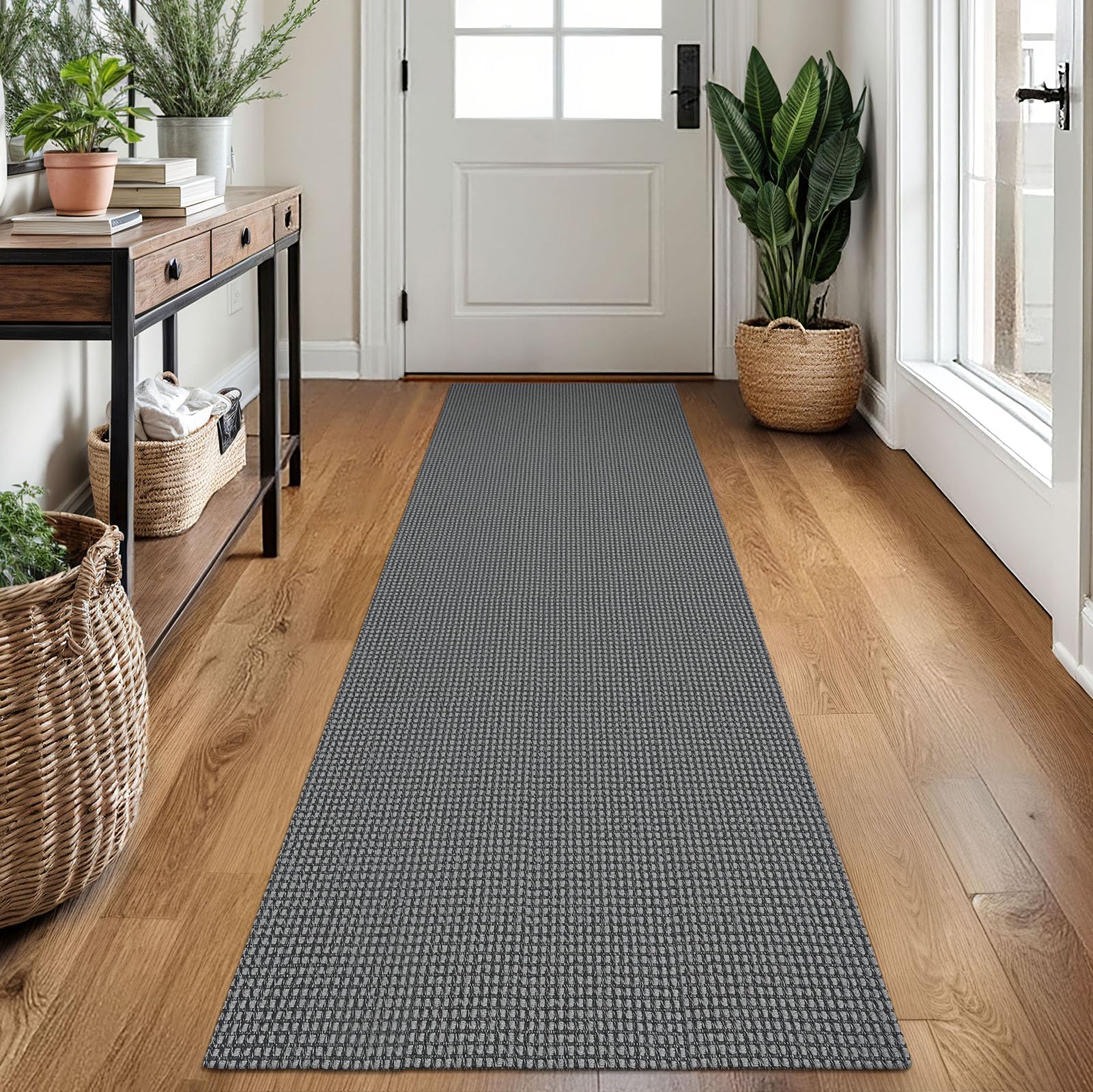 EARTHALL Woven Area Rug 2x3 Ft Washable Rugs for Entryway Braided Non Slip Throw Rugs Door Mat Indoor Outdoor Entrance Small Cotton Woven Carpet for Kitchen Foyer Front Door, Orange/Tan/Brown