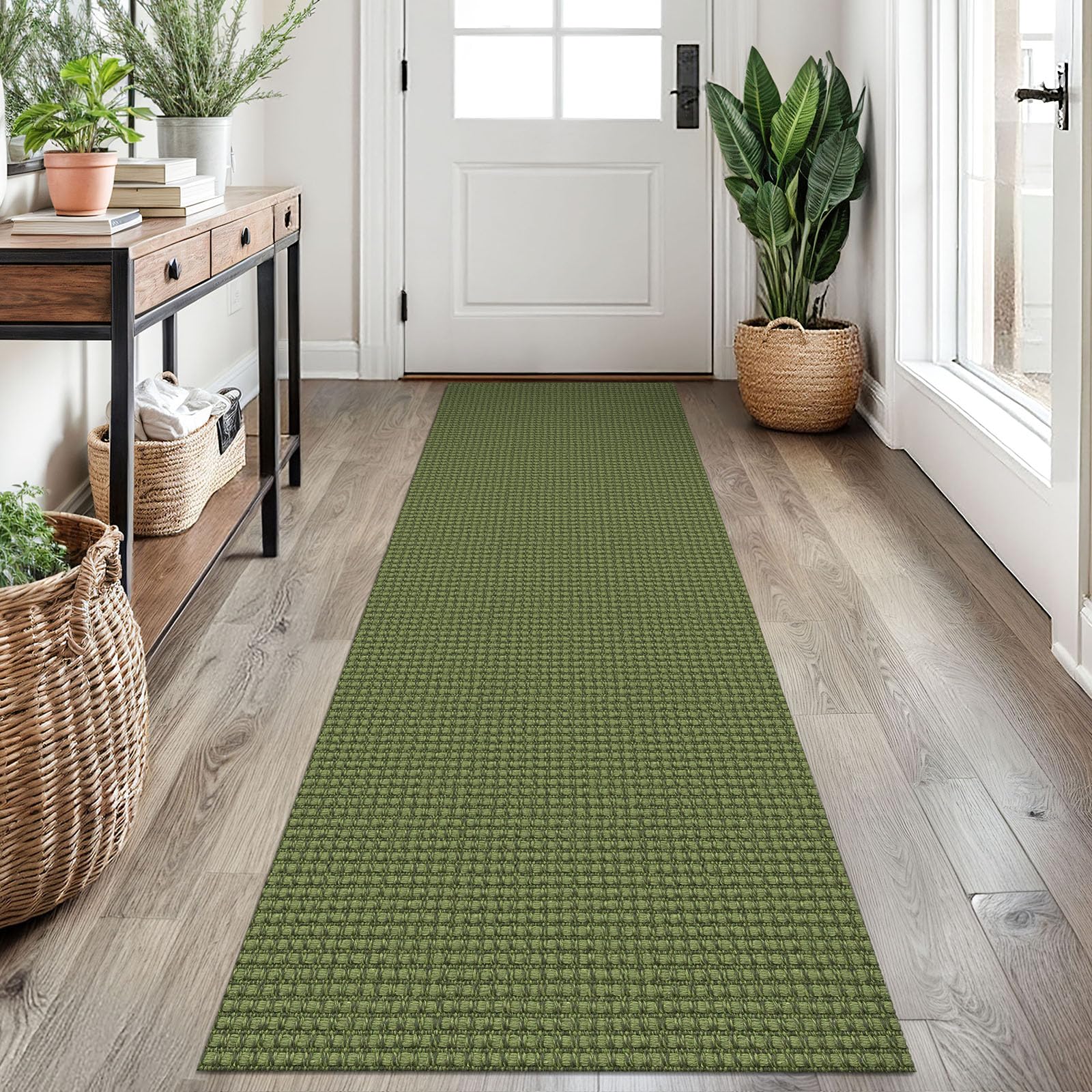 EARTHALL Woven Area Rug 2x3 Ft Washable Rugs for Entryway Braided Non Slip Throw Rugs Door Mat Indoor Outdoor Entrance Small Cotton Woven Carpet for Kitchen Foyer Front Door, Orange/Tan/Brown