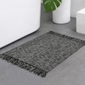 Collive Small Bathroom Rug, 2' x 3' Hand-Woven Low Profile Front Entryway Rug, Olive Green/Cream Cotton Reversible Washable Kitchen Mat Modern Farmhouse Carpet for Foyer Bedroom Back Door Decor