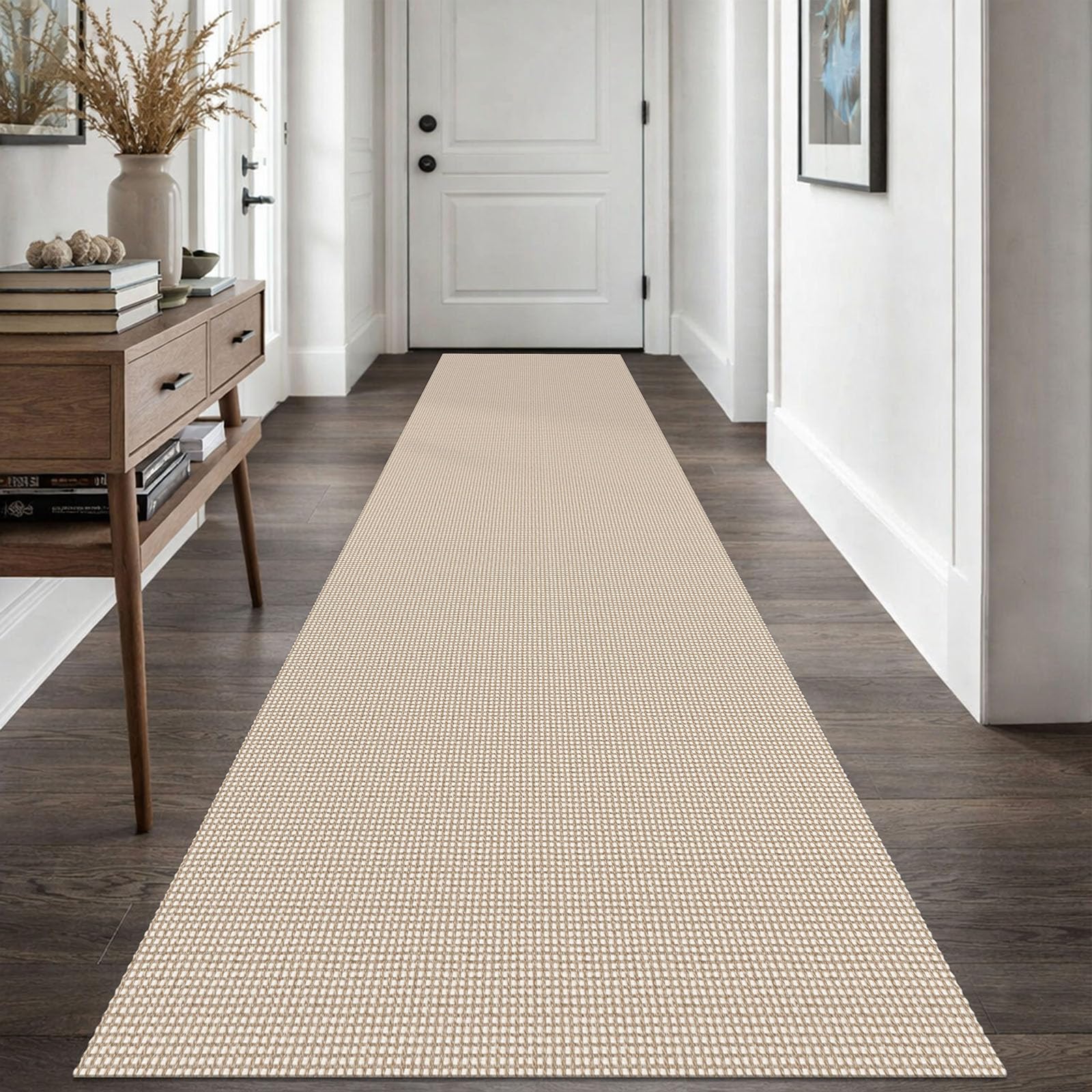 EARTHALL Woven Area Rug 2x3 Ft Washable Rugs for Entryway Braided Non Slip Throw Rugs Door Mat Indoor Outdoor Entrance Small Cotton Woven Carpet for Kitchen Foyer Front Door, Orange/Tan/Brown