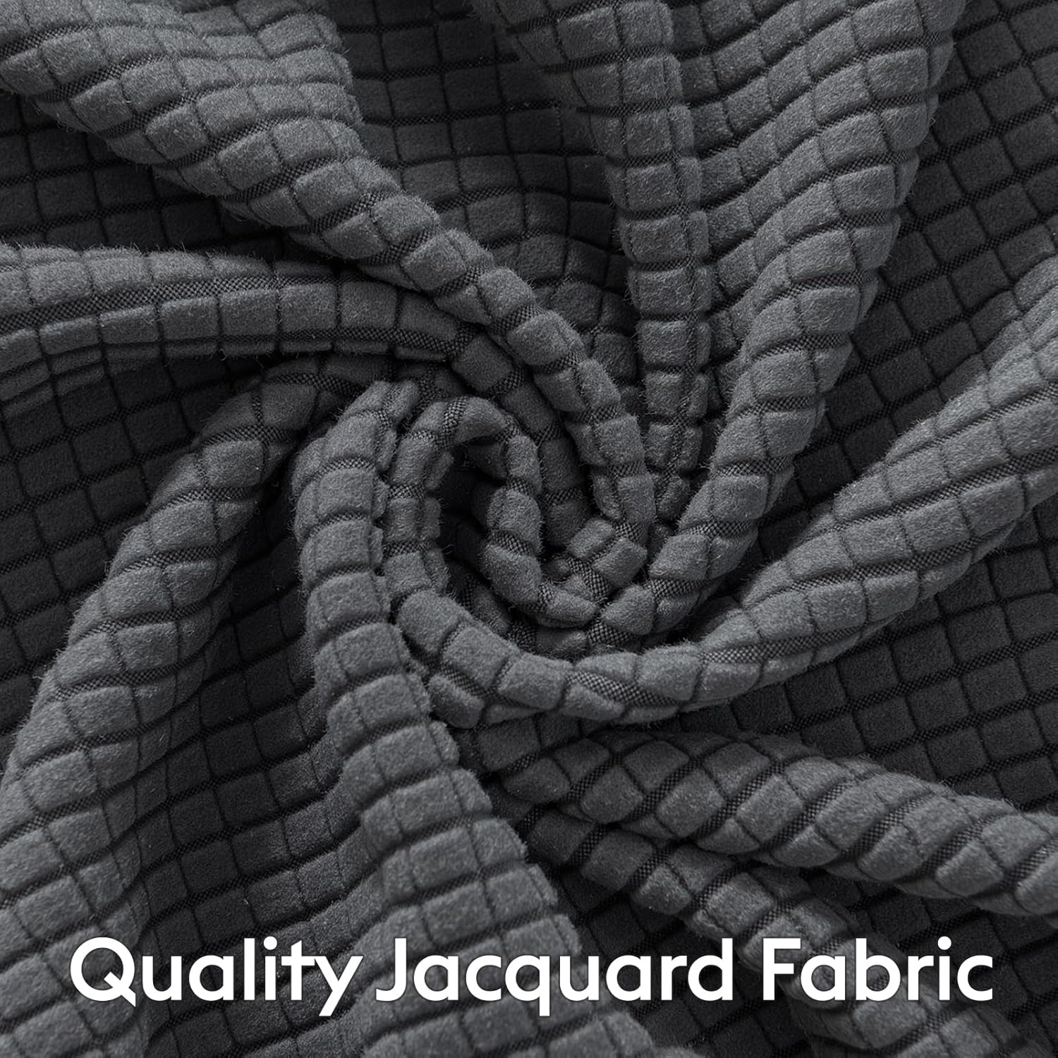 MIYE Jacquard Fabric Box Spring Cover,Super Stretchy Wrap Around 4 Sides Elastic Bed Skirt,Wrinkle & Fading Resistant,Washable & Easy Fit. (Dark Grey, King)