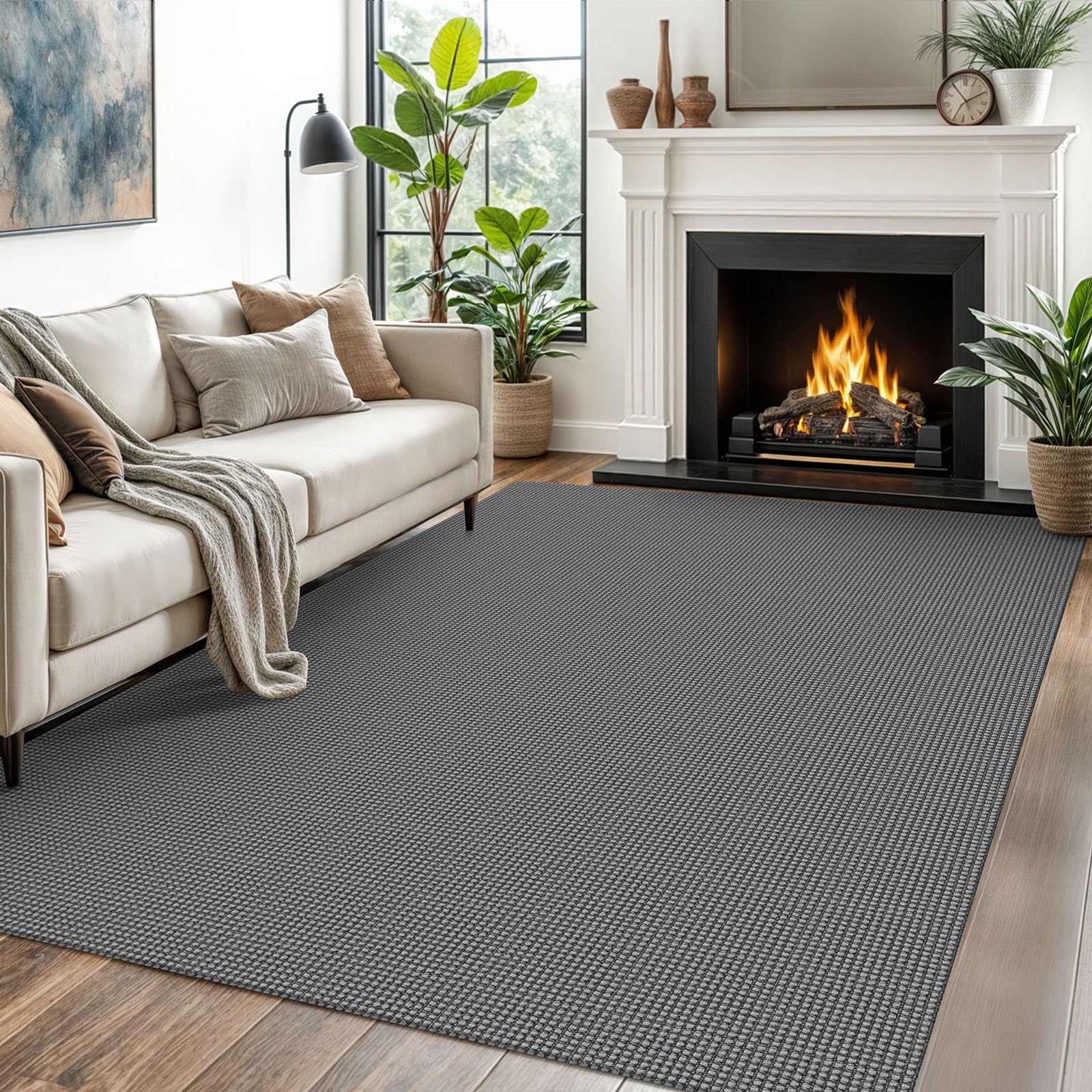 EARTHALL Woven Area Rug 2x3 Ft Washable Rugs for Entryway Braided Non Slip Throw Rugs Door Mat Indoor Outdoor Entrance Small Cotton Woven Carpet for Kitchen Foyer Front Door, Orange/Tan/Brown