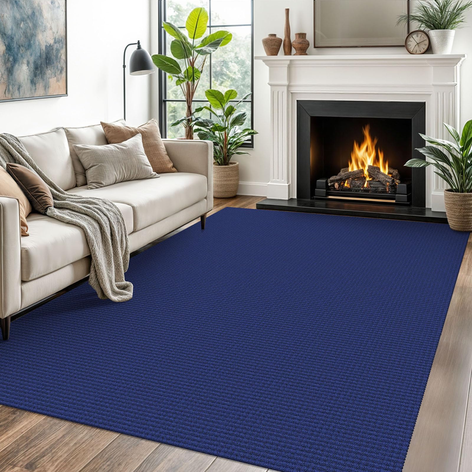 EARTHALL Woven Area Rug 2x3 Ft Washable Rugs for Entryway Braided Non Slip Throw Rugs Door Mat Indoor Outdoor Entrance Small Cotton Woven Carpet for Kitchen Foyer Front Door, Orange/Tan/Brown