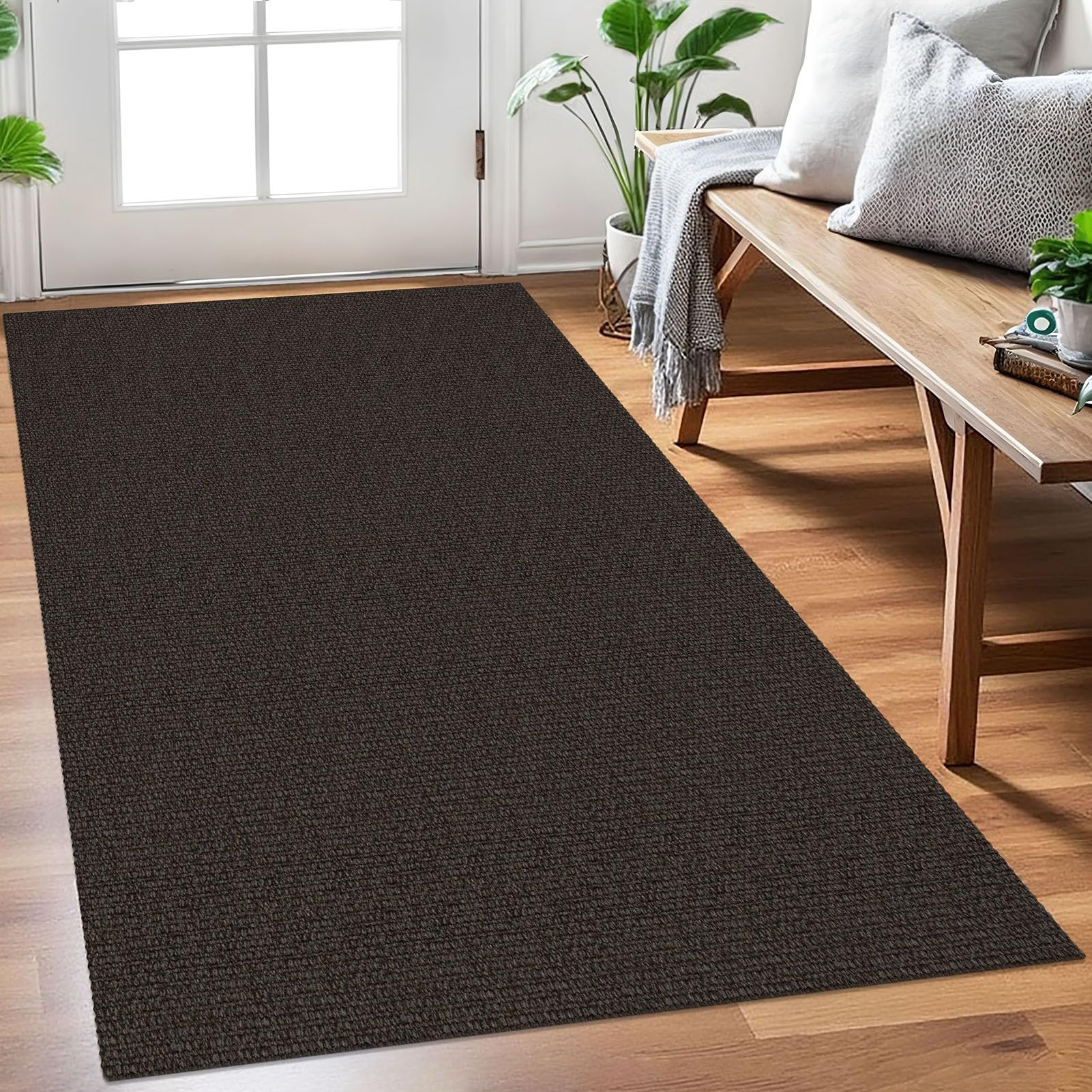 EARTHALL Small Area Rug 2x3 Ft Washable Rugs for Entryway Non Slip Braided Throw Rugs with Rubber Backing Door Mat Indoor Outdoor Entrance Cotton Woven Carpet for Kitchen Foyer Front Door, Khaki/Beige