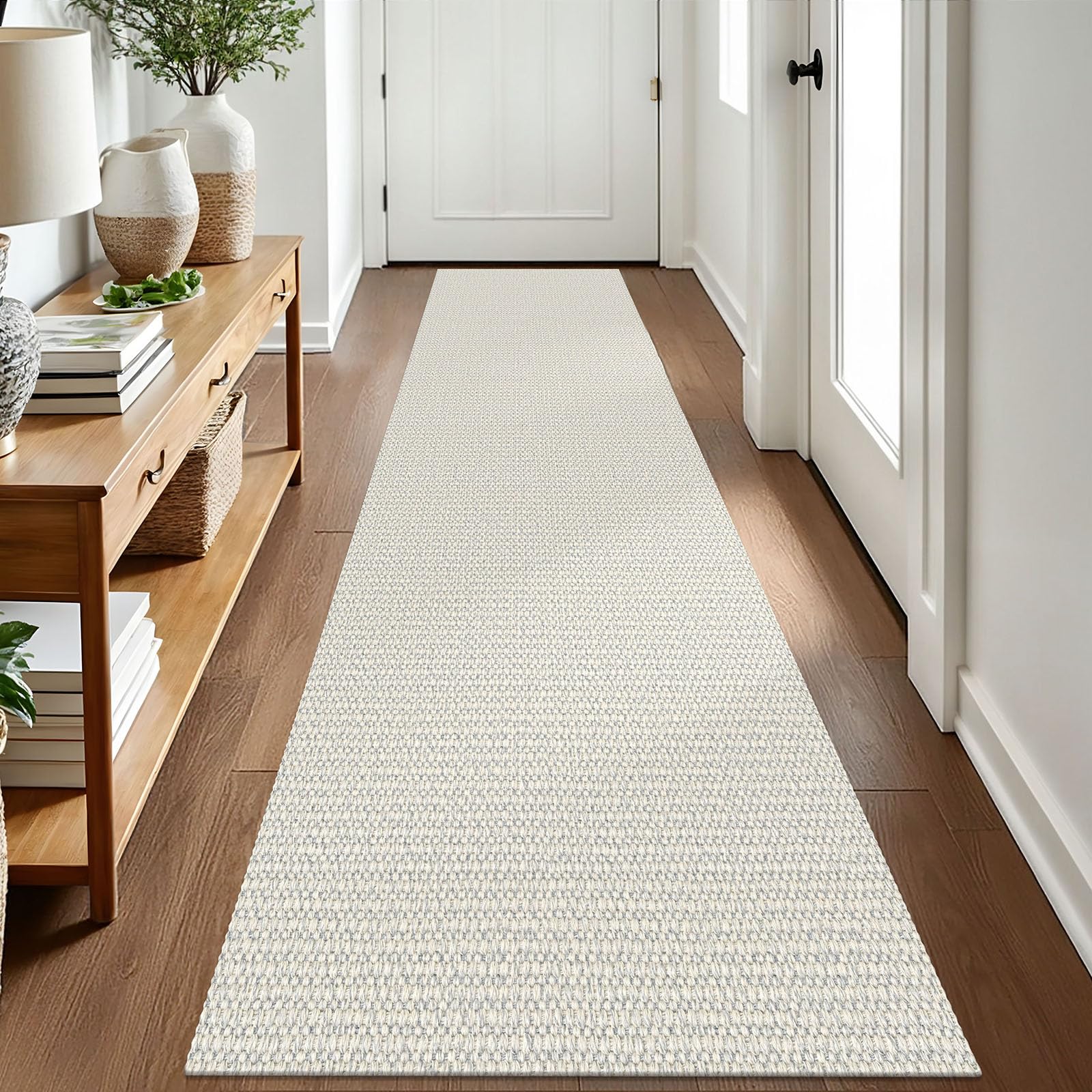 EARTHALL Small Area Rug 2x3 Ft Washable Rugs for Entryway Non Slip Braided Throw Rugs with Rubber Backing Door Mat Indoor Outdoor Entrance Cotton Woven Carpet for Kitchen Foyer Front Door, Khaki/Beige