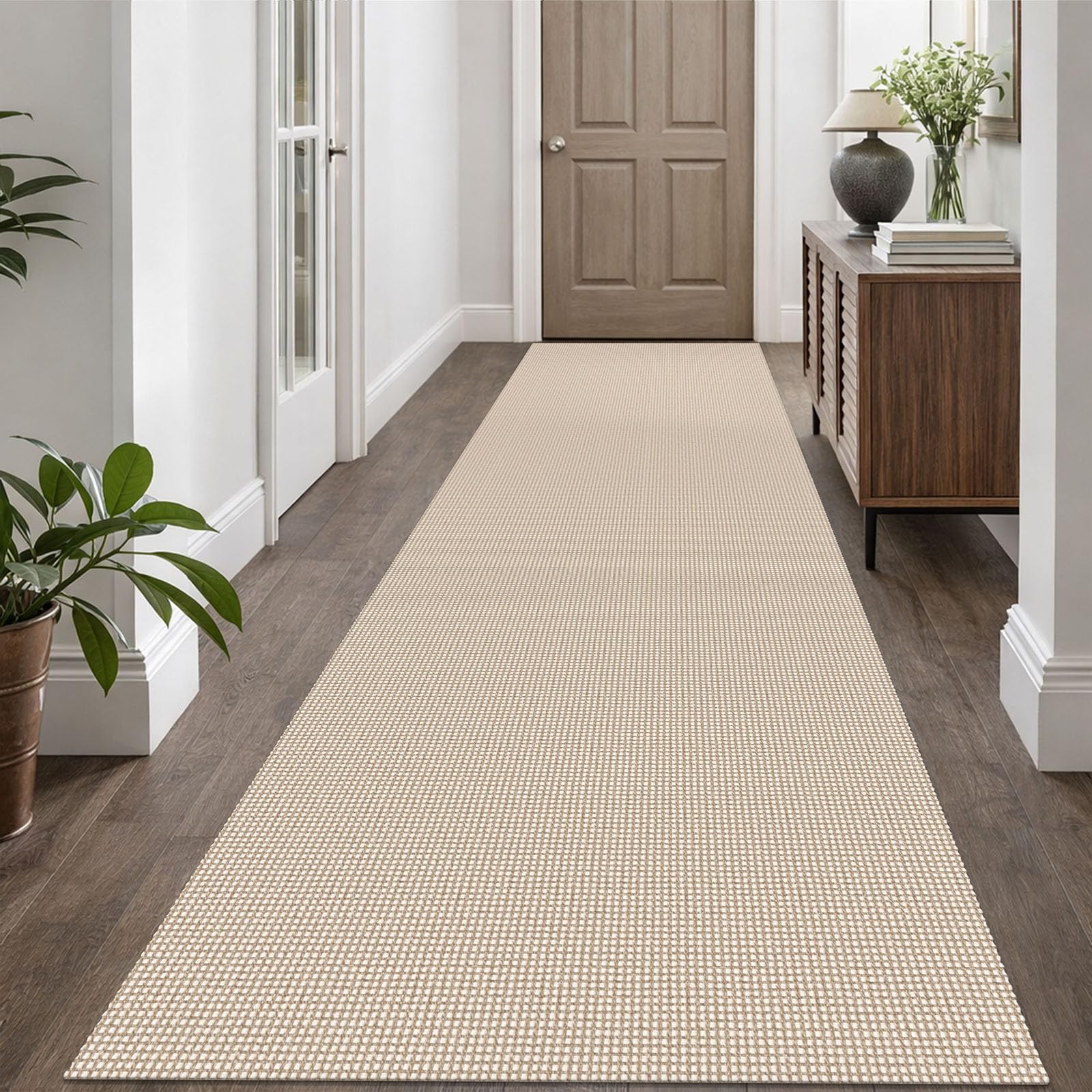 EARTHALL Woven Area Rug 2x3 Ft Washable Rugs for Entryway Braided Non Slip Throw Rugs Door Mat Indoor Outdoor Entrance Small Cotton Woven Carpet for Kitchen Foyer Front Door, Orange/Tan/Brown