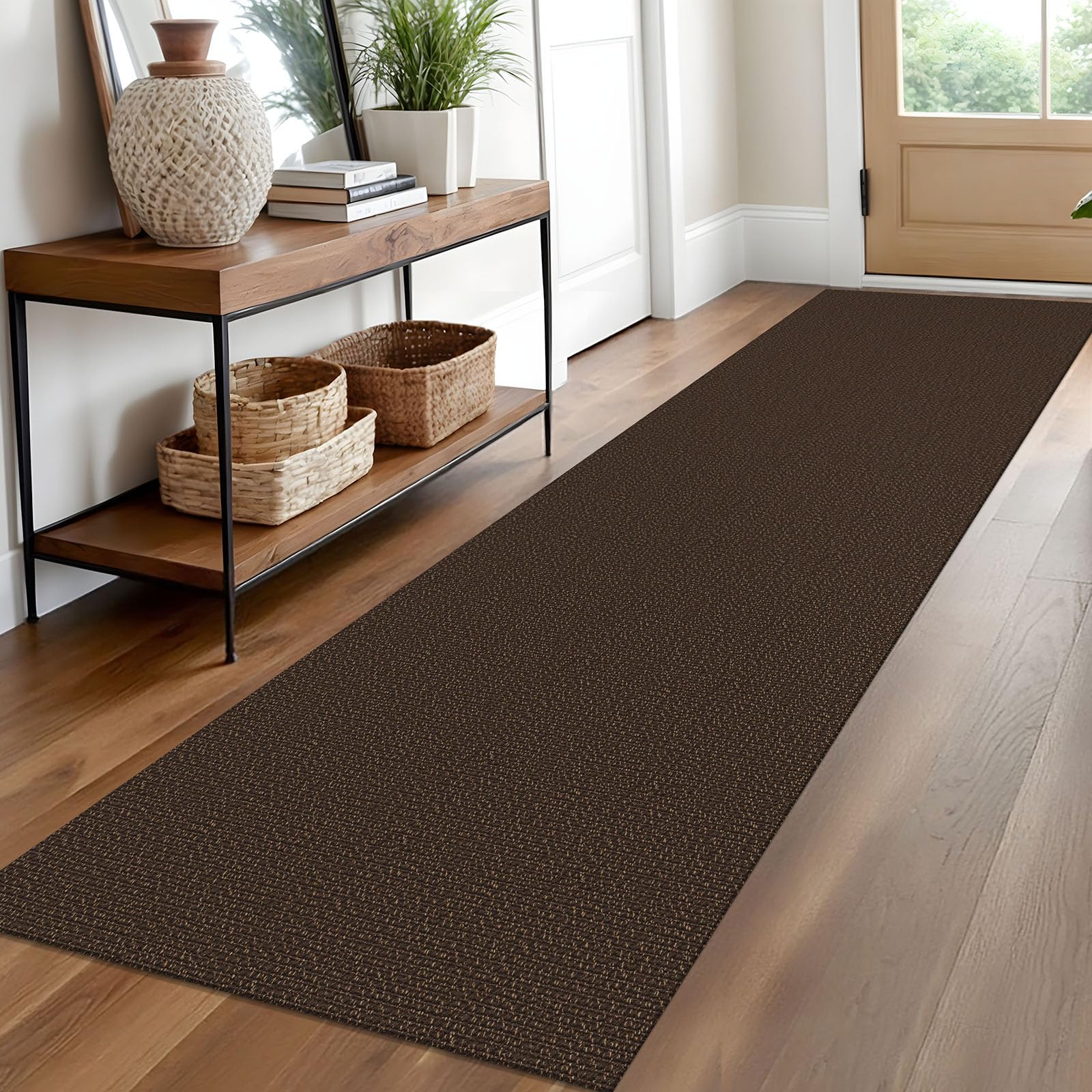 EARTHALL Small Area Rug 2x3 Ft Washable Rugs for Entryway Non Slip Braided Throw Rugs with Rubber Backing Door Mat Indoor Outdoor Entrance Cotton Woven Carpet for Kitchen Foyer Front Door, Khaki/Beige
