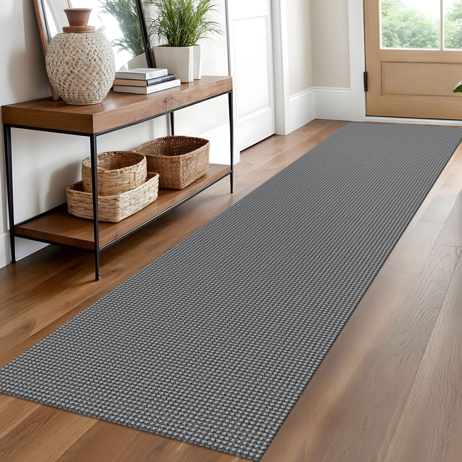 EARTHALL Woven Area Rug 2x3 Ft Washable Rugs for Entryway Braided Non Slip Throw Rugs Door Mat Indoor Outdoor Entrance Small Cotton Woven Carpet for Kitchen Foyer Front Door, Orange/Tan/Brown