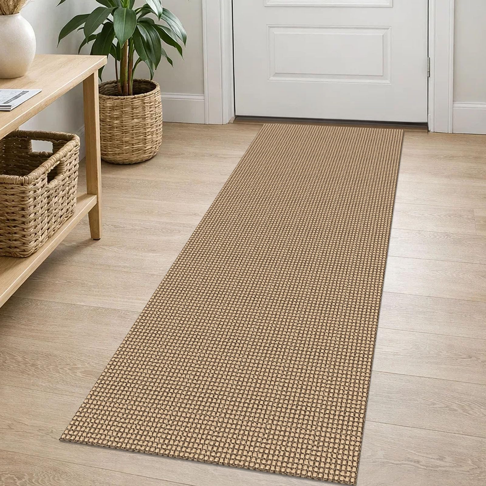 EARTHALL Woven Area Rug 2x3 Ft Washable Rugs for Entryway Braided Non Slip Throw Rugs Door Mat Indoor Outdoor Entrance Small Cotton Woven Carpet for Kitchen Foyer Front Door, Orange/Tan/Brown