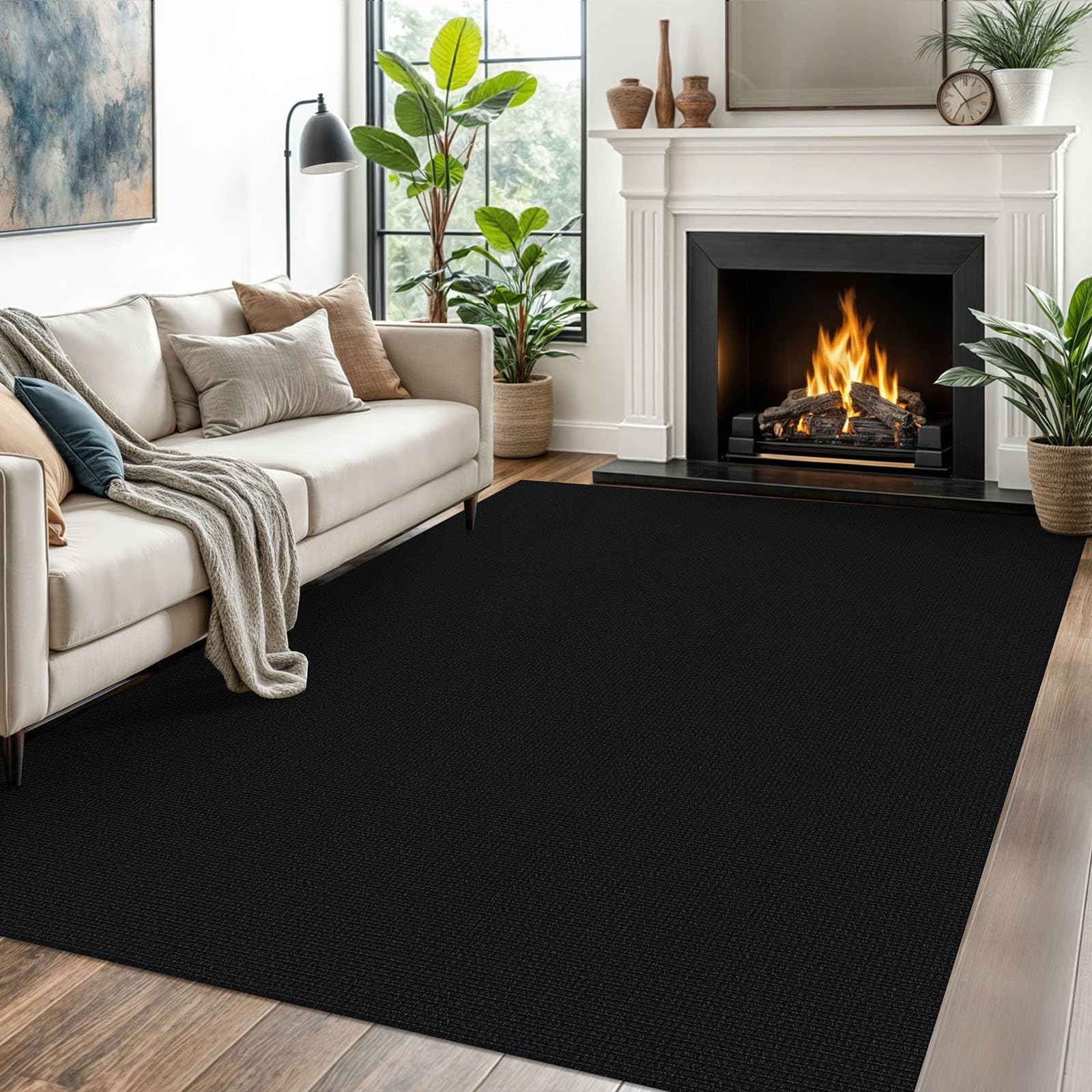 EARTHALL Small Area Rug 2x3 Ft Washable Rugs for Entryway Non Slip Braided Throw Rugs with Rubber Backing Door Mat Indoor Outdoor Entrance Cotton Woven Carpet for Kitchen Foyer Front Door, Khaki/Beige